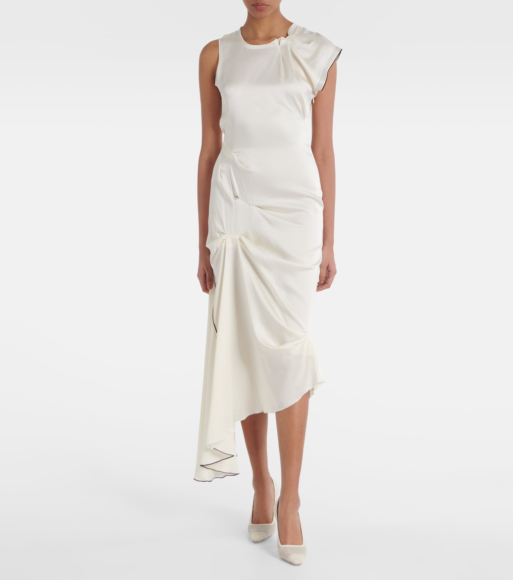 JIMMY CHOO Bridal Lotta 100 ruched tulle pumps thumbnail
