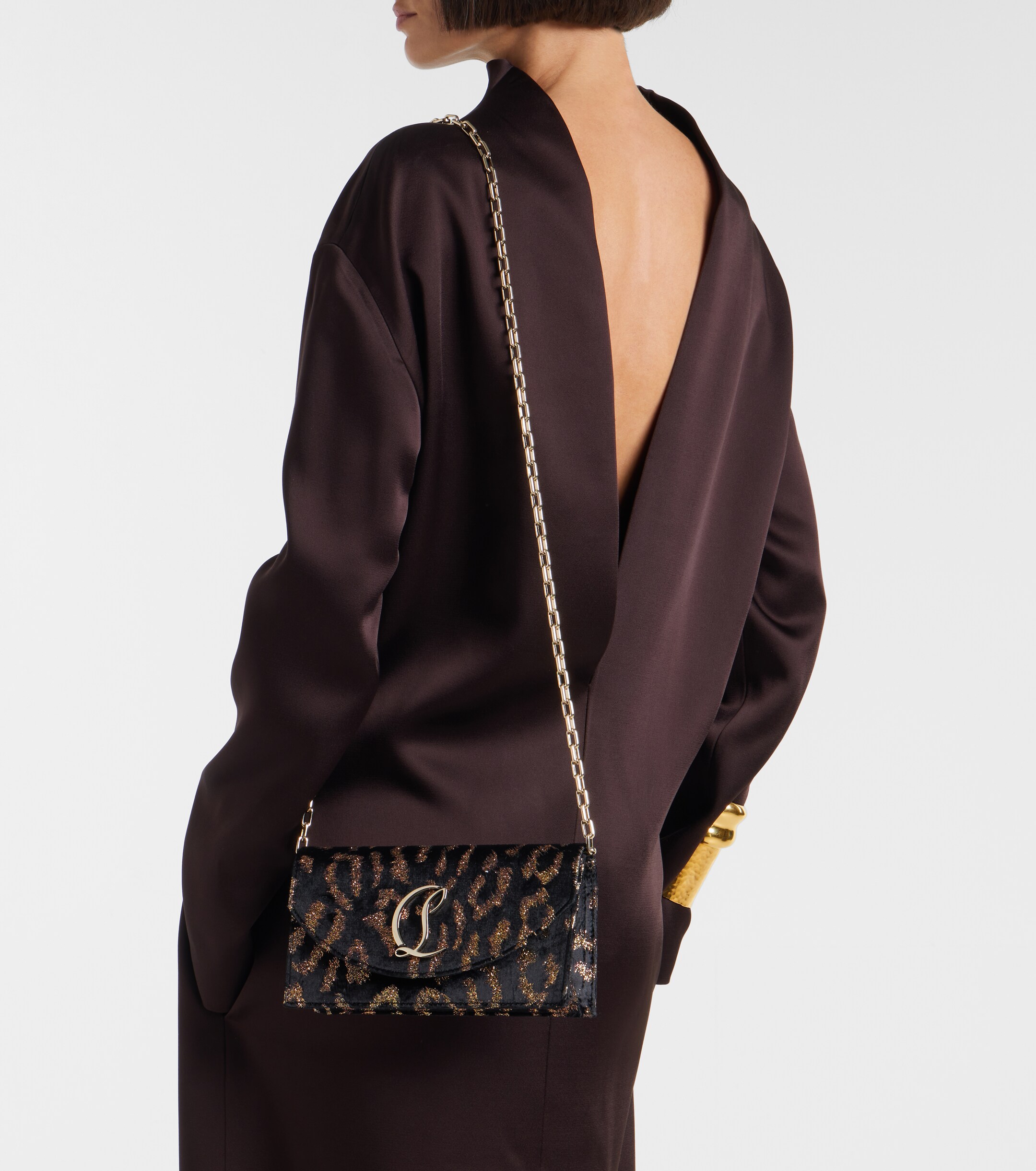 CHRISTIAN LOUBOUTIN Leopard-print velvet clutch
