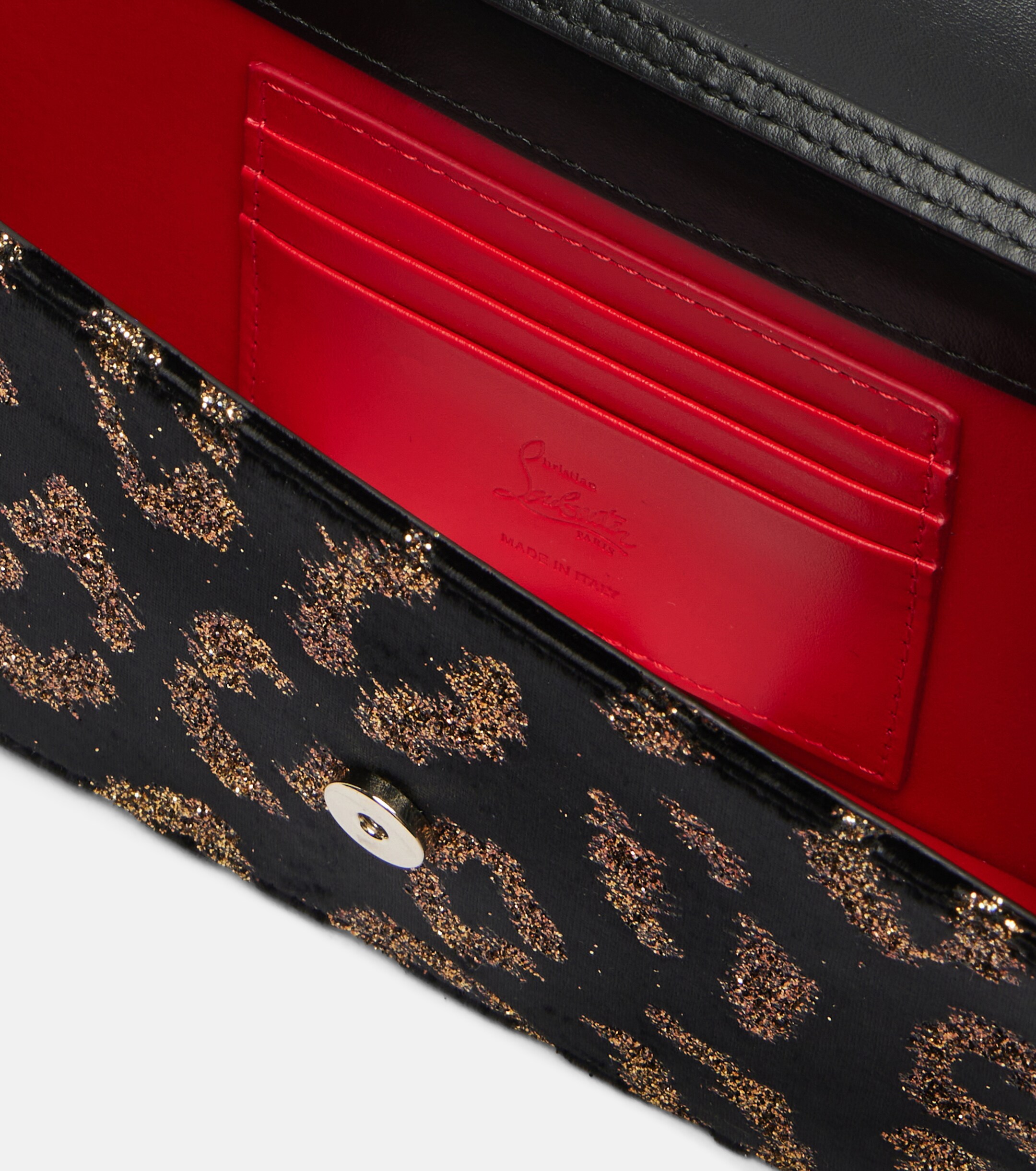CHRISTIAN LOUBOUTIN Leopard-print velvet clutch