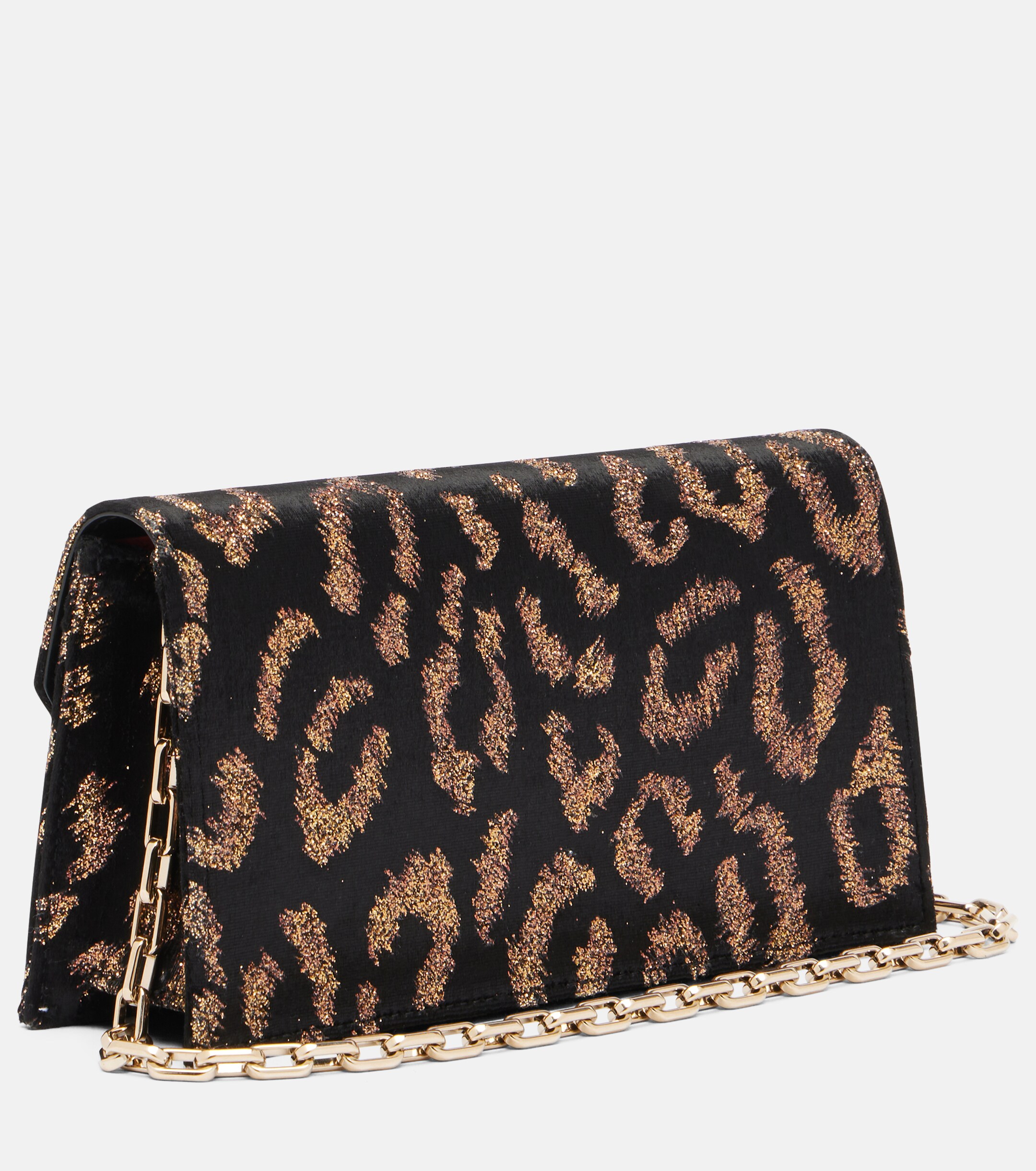 CHRISTIAN LOUBOUTIN Leopard-print velvet clutch