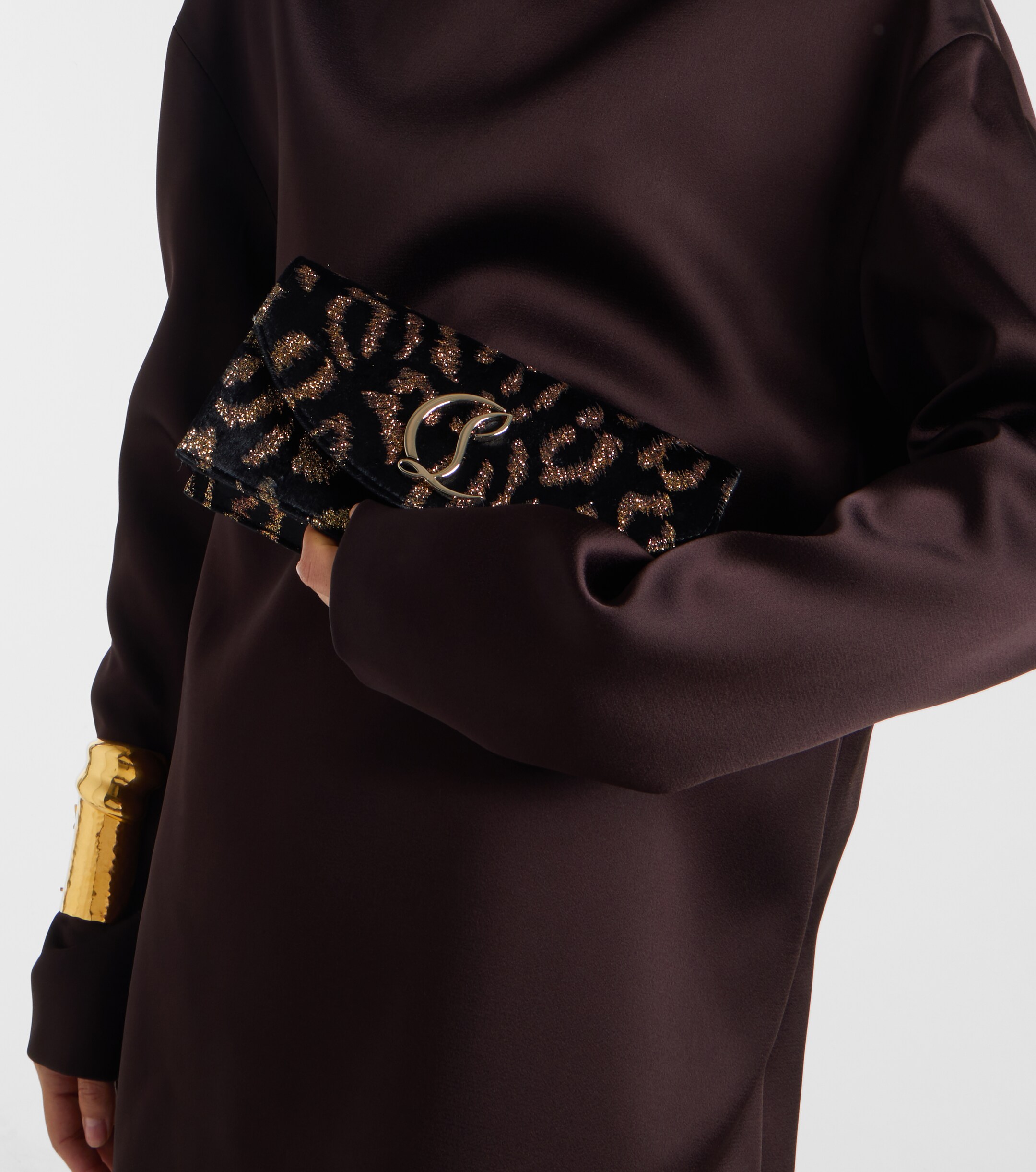 CHRISTIAN LOUBOUTIN Leopard-print velvet clutch