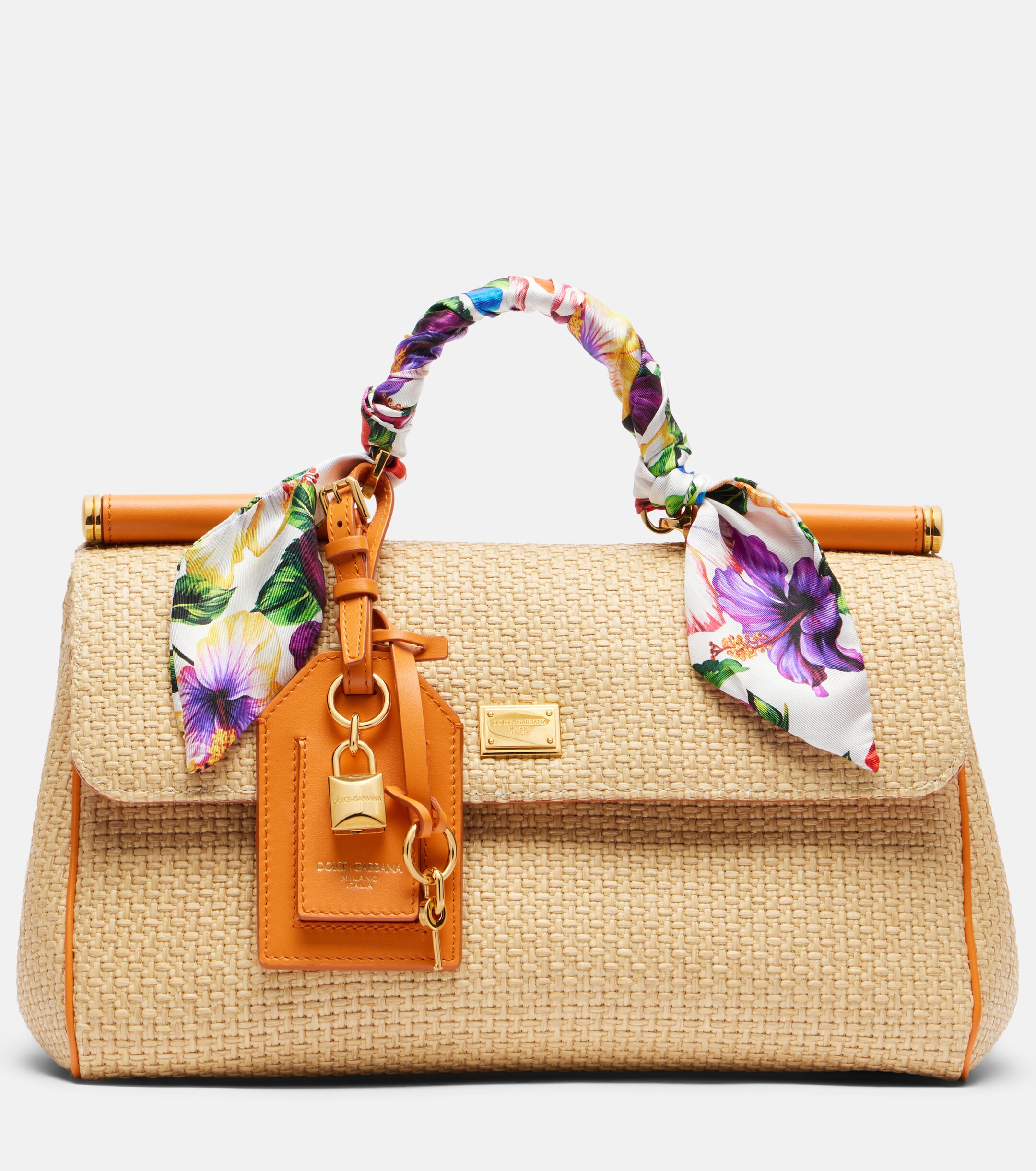 Dolce&Gabbana Sicily Small raffia top-handle bag