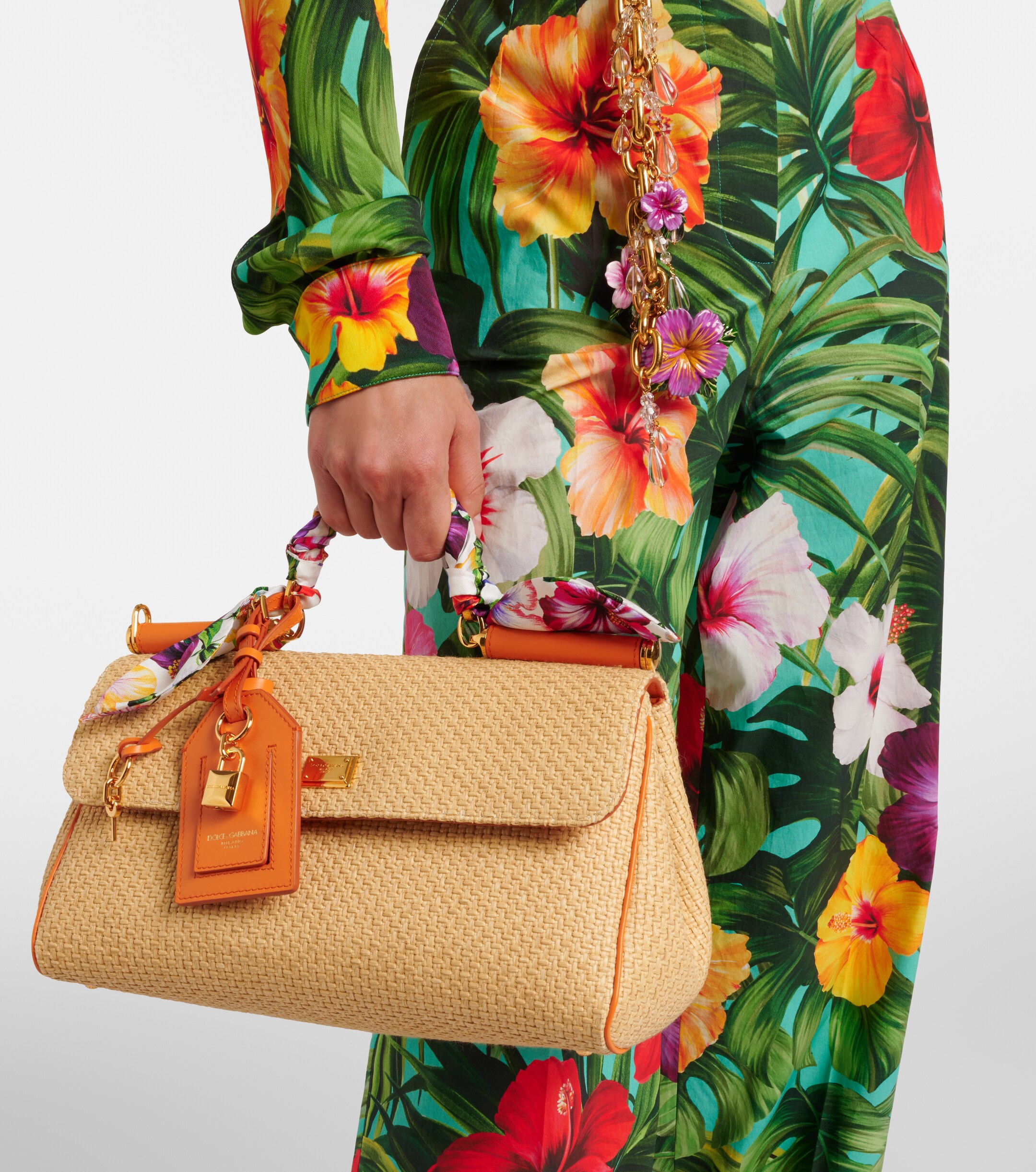 Dolce&Gabbana Sicily Small raffia top-handle bag