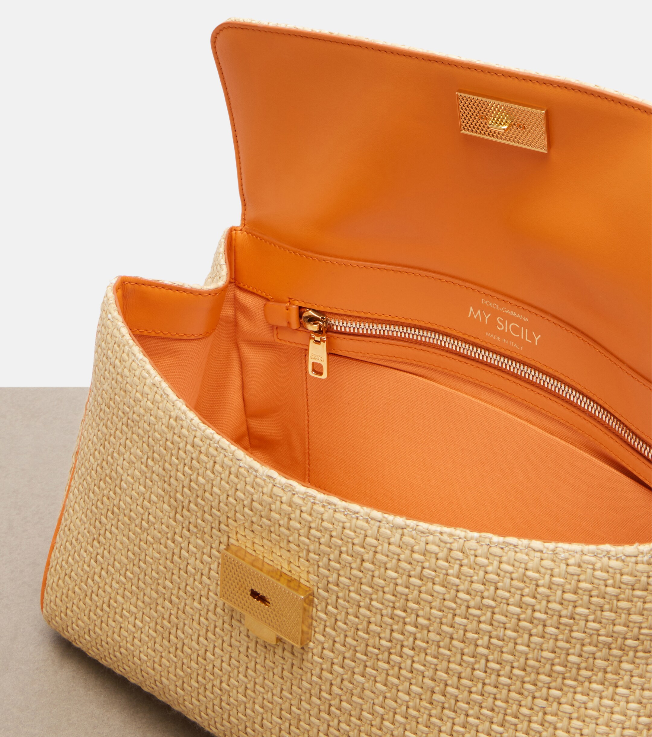 Dolce&Gabbana Sicily Small raffia top-handle bag
