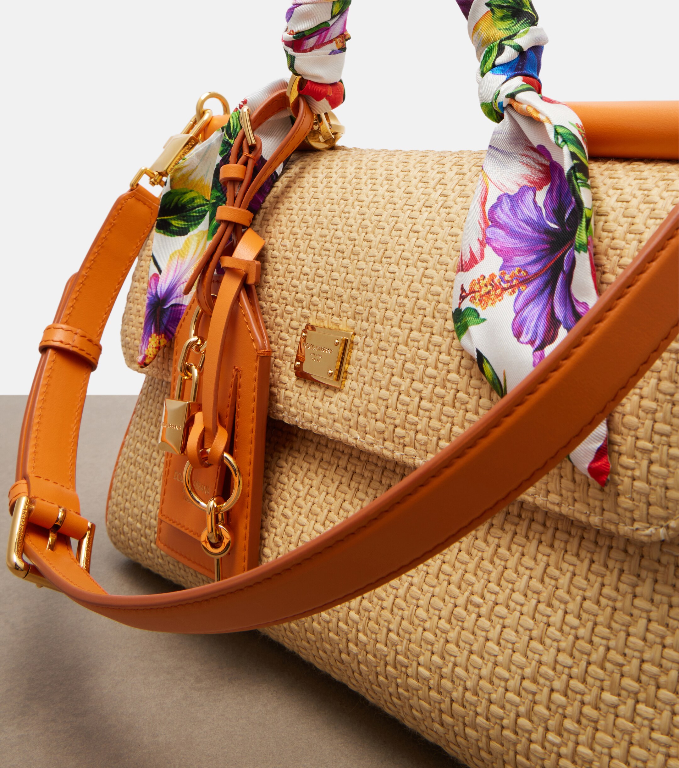 Dolce&Gabbana Sicily Small raffia top-handle bag