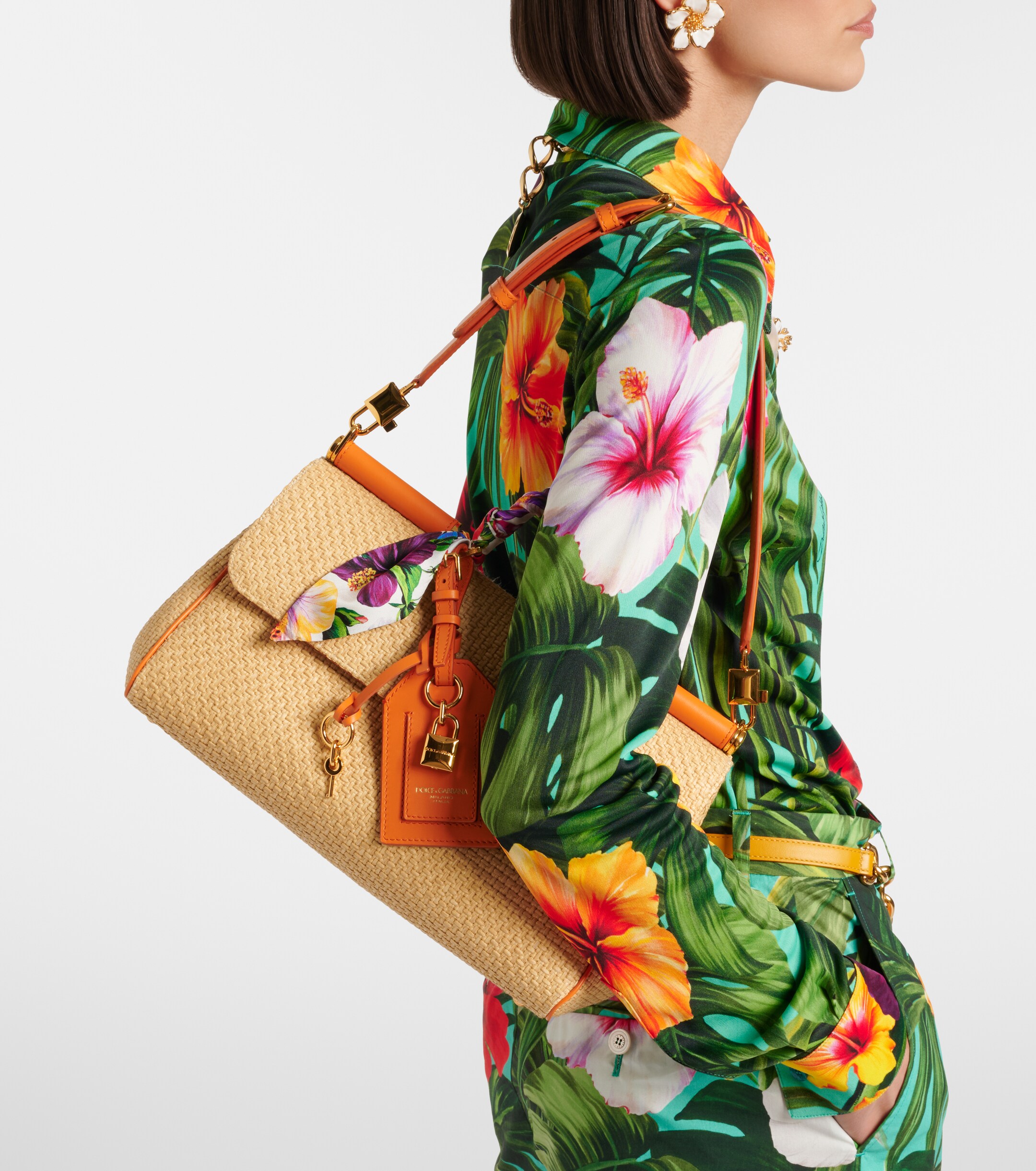 Dolce&Gabbana Sicily Small raffia top-handle bag