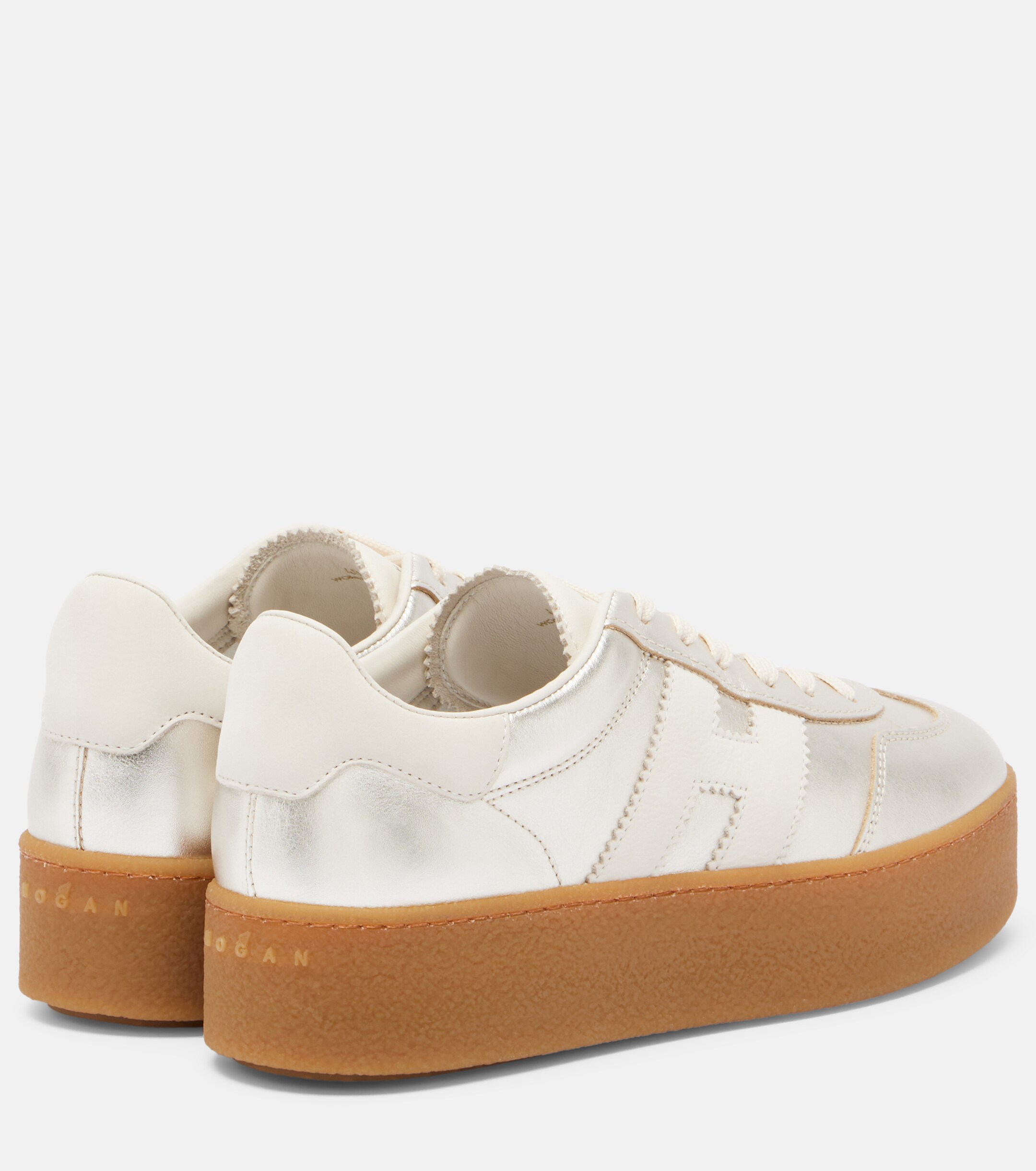 Hogan Hogan H698 metallic leather platform sneakers