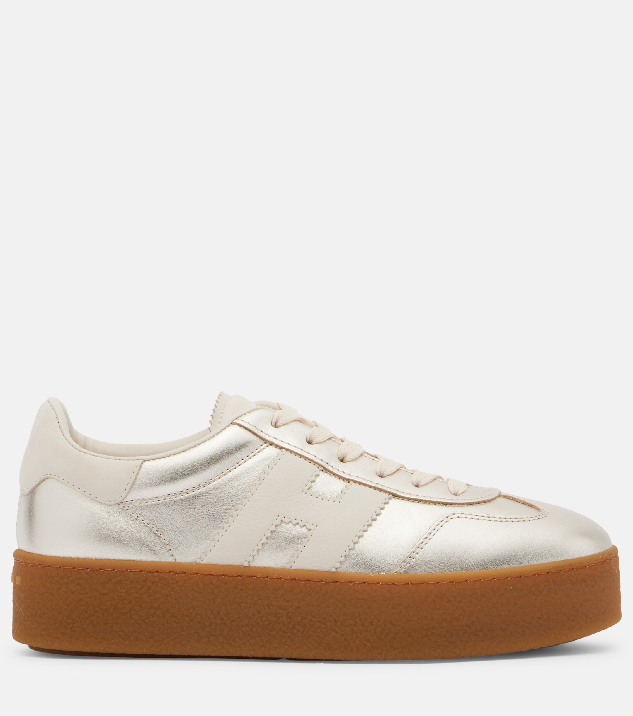 Hogan Hogan H698 metallic leather platform sneakers