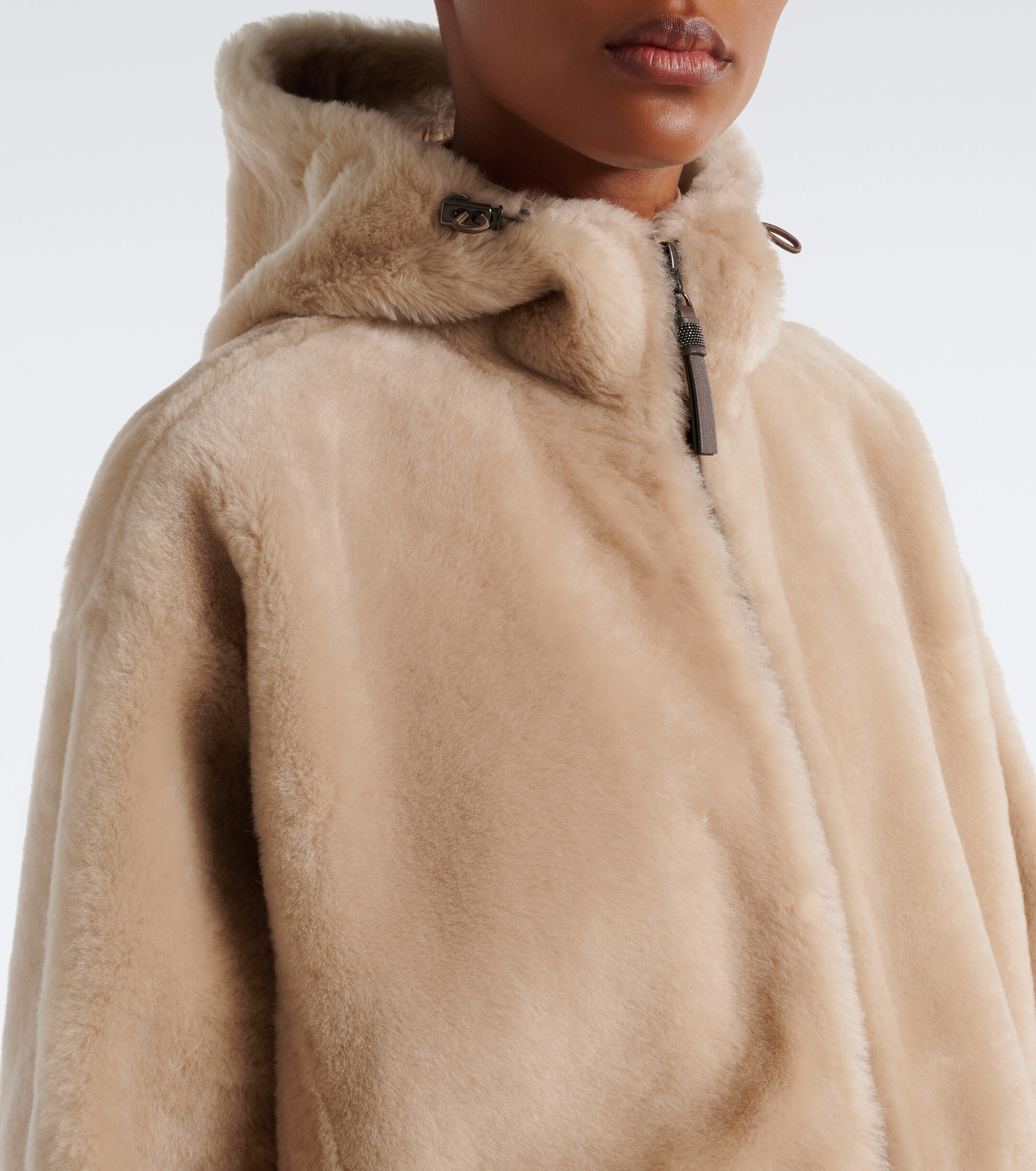 Brunello Cucinelli Brunello Cucinelli Monili hooded shearling jacket