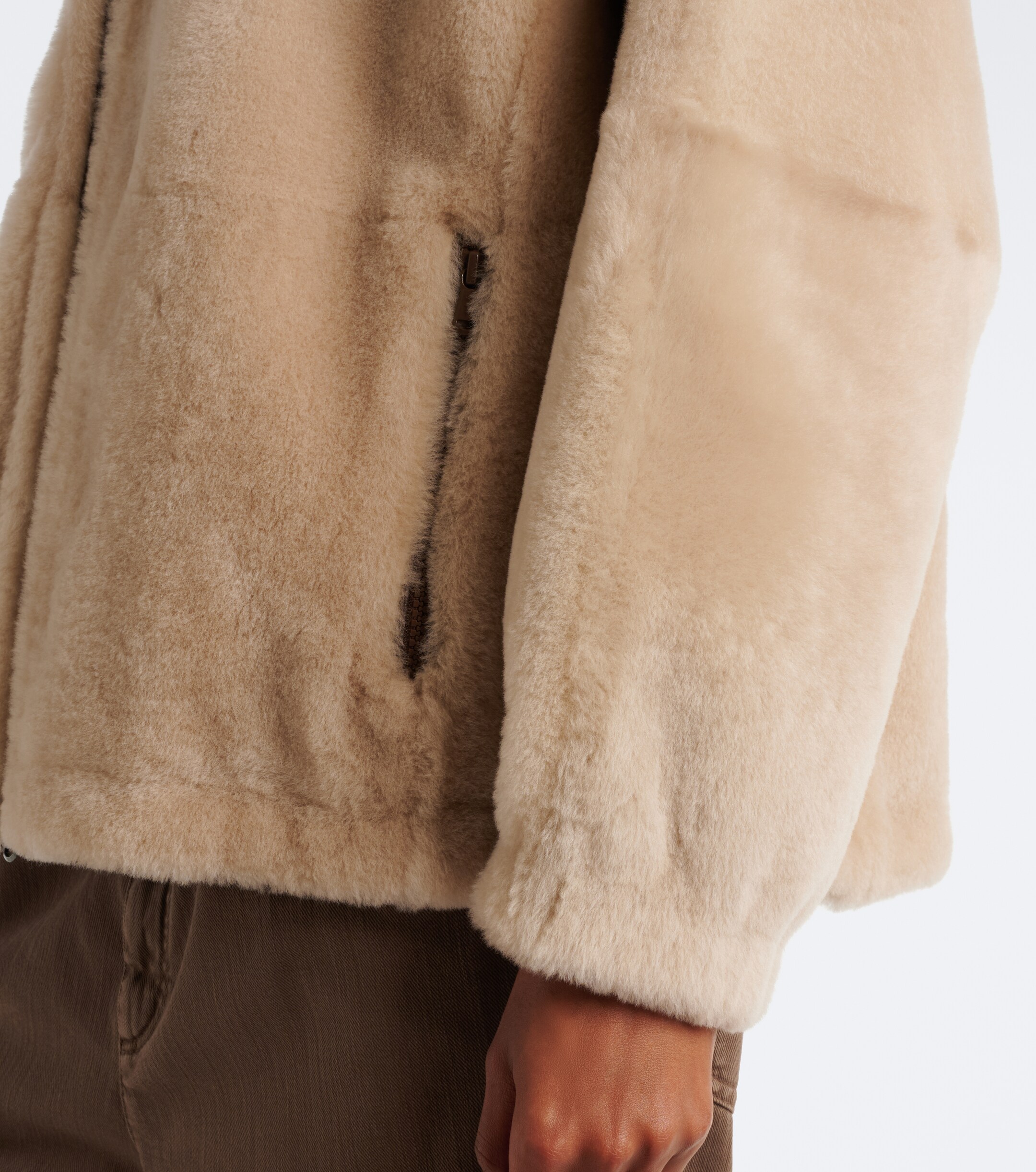 Brunello Cucinelli Brunello Cucinelli Monili hooded shearling jacket