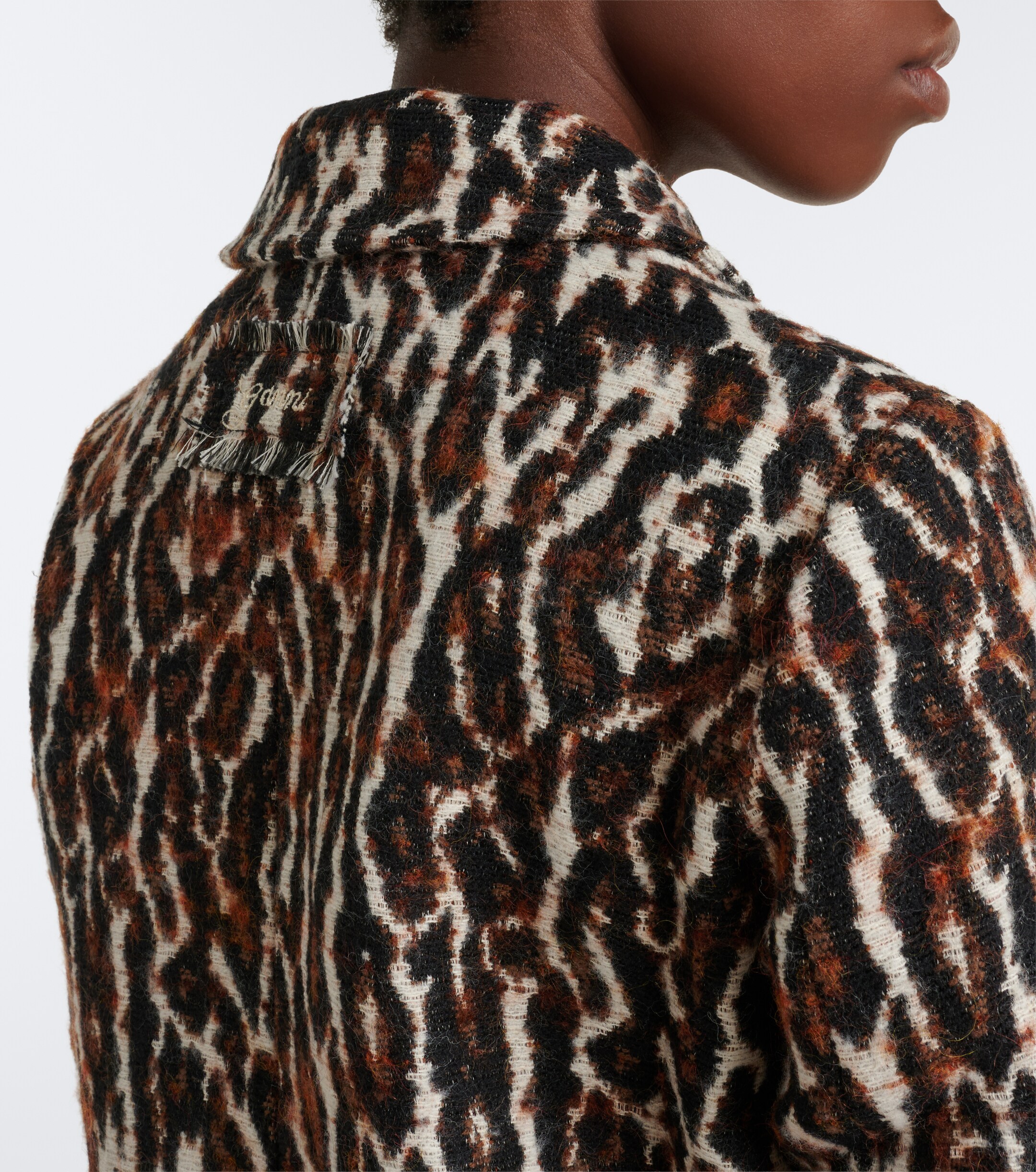 GANNI Ganni Leopard-print jacquard jacket