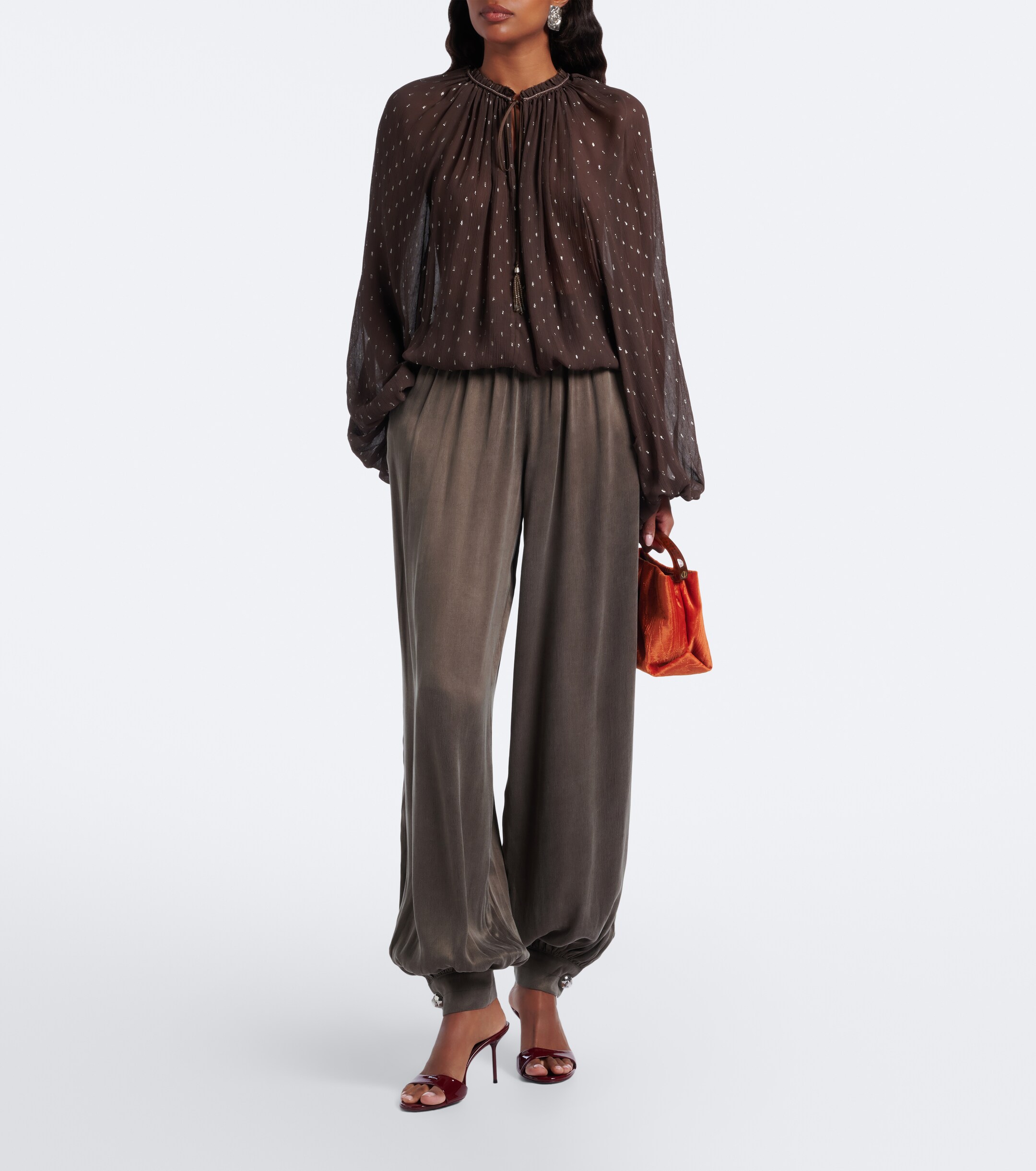 Jacques Wei Jacques Wei Embellished sheer blouse
