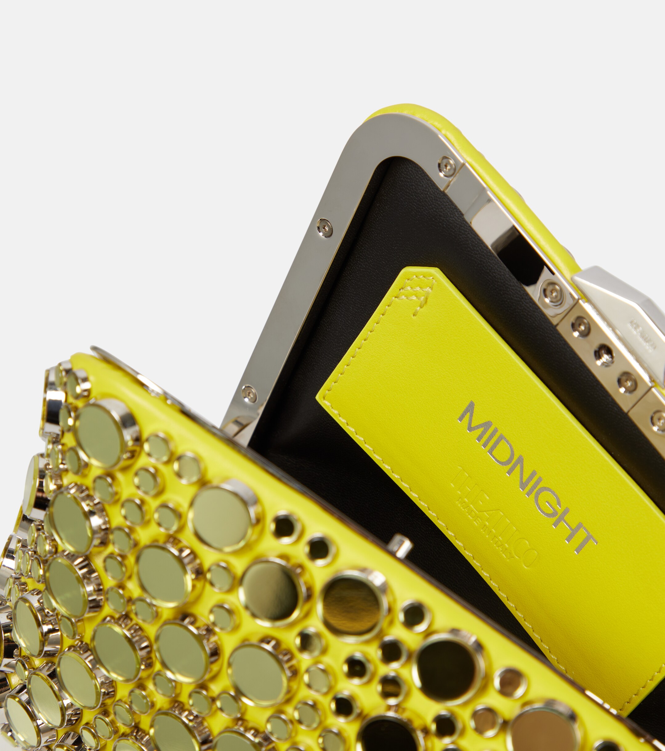 THE ATTICO Midnight Mini embellished leather clutch