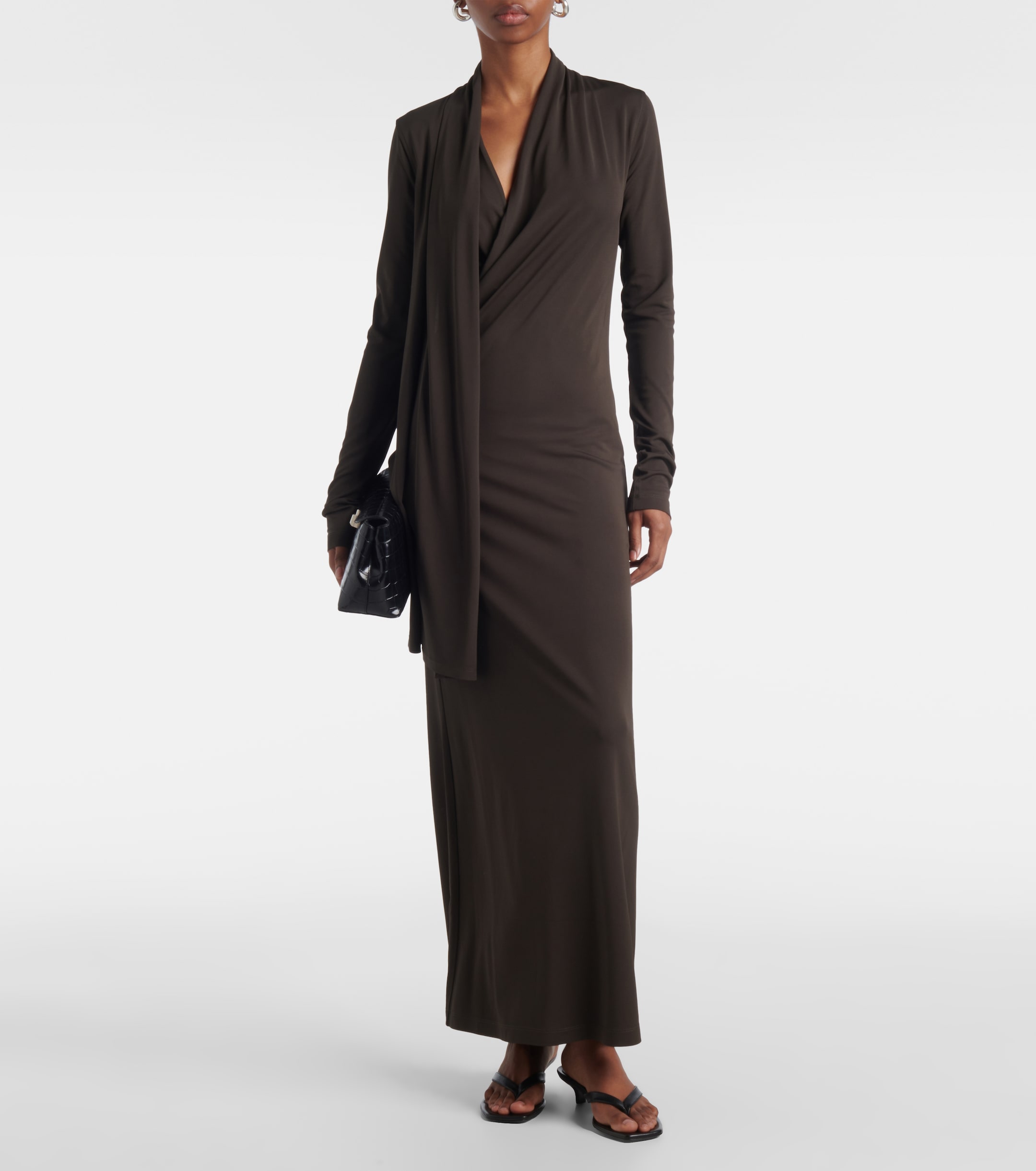 TOTEME - Scarf-detail jersey maxi dress | Plush