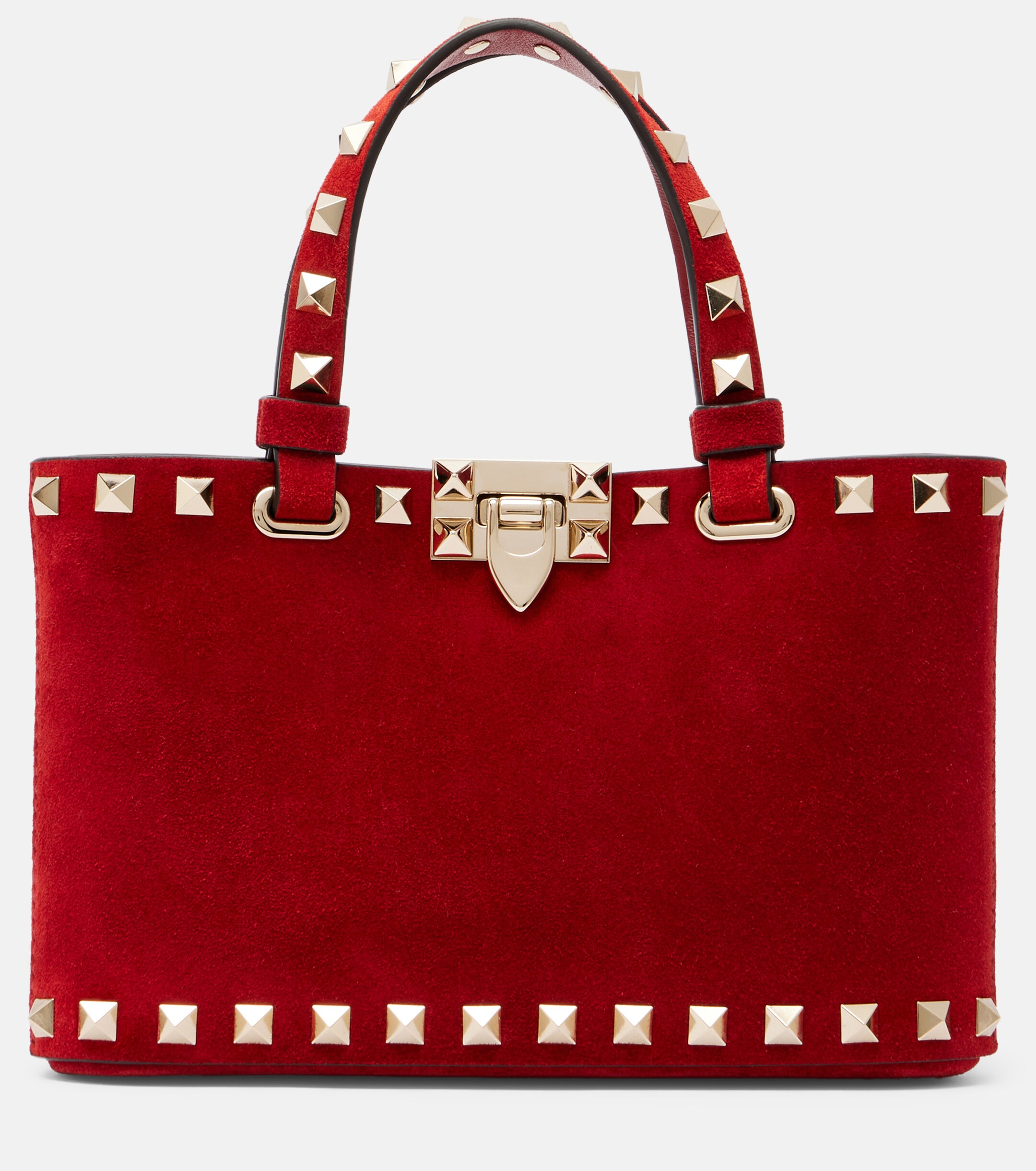 Valentino Garavani Rockstud Mini suede top-handle bag