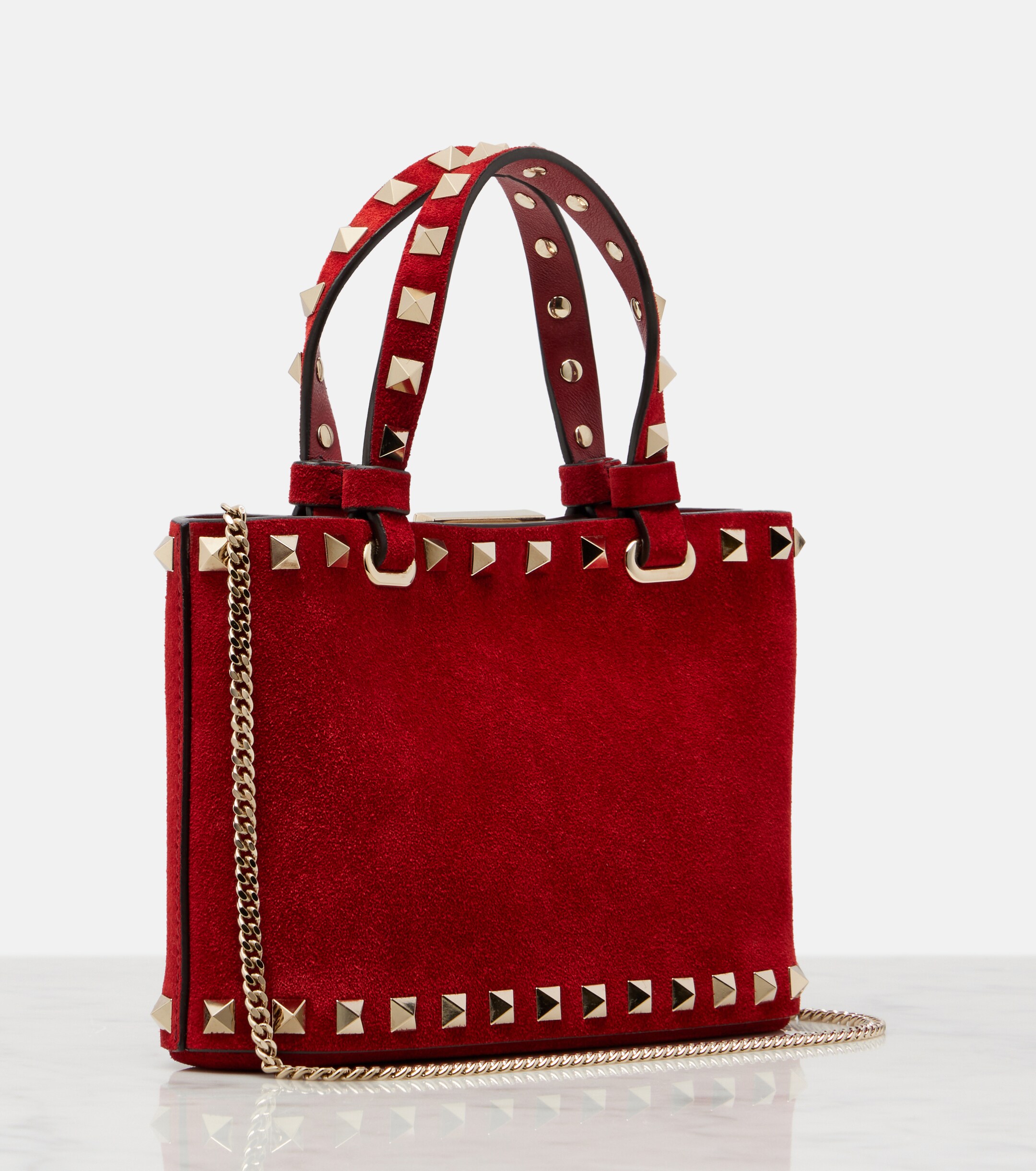 Valentino Garavani Rockstud Mini suede top-handle bag thumbnail