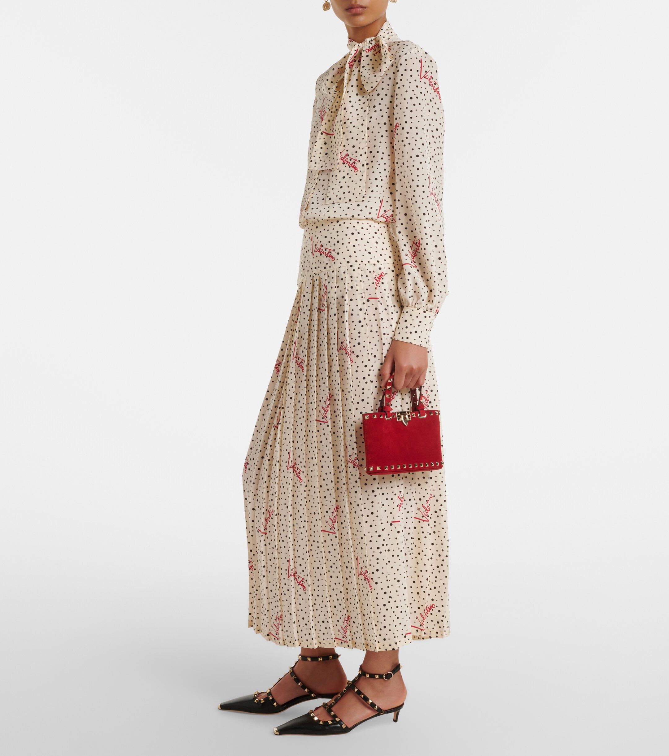 Valentino Garavani Rockstud Mini suede top-handle bag thumbnail