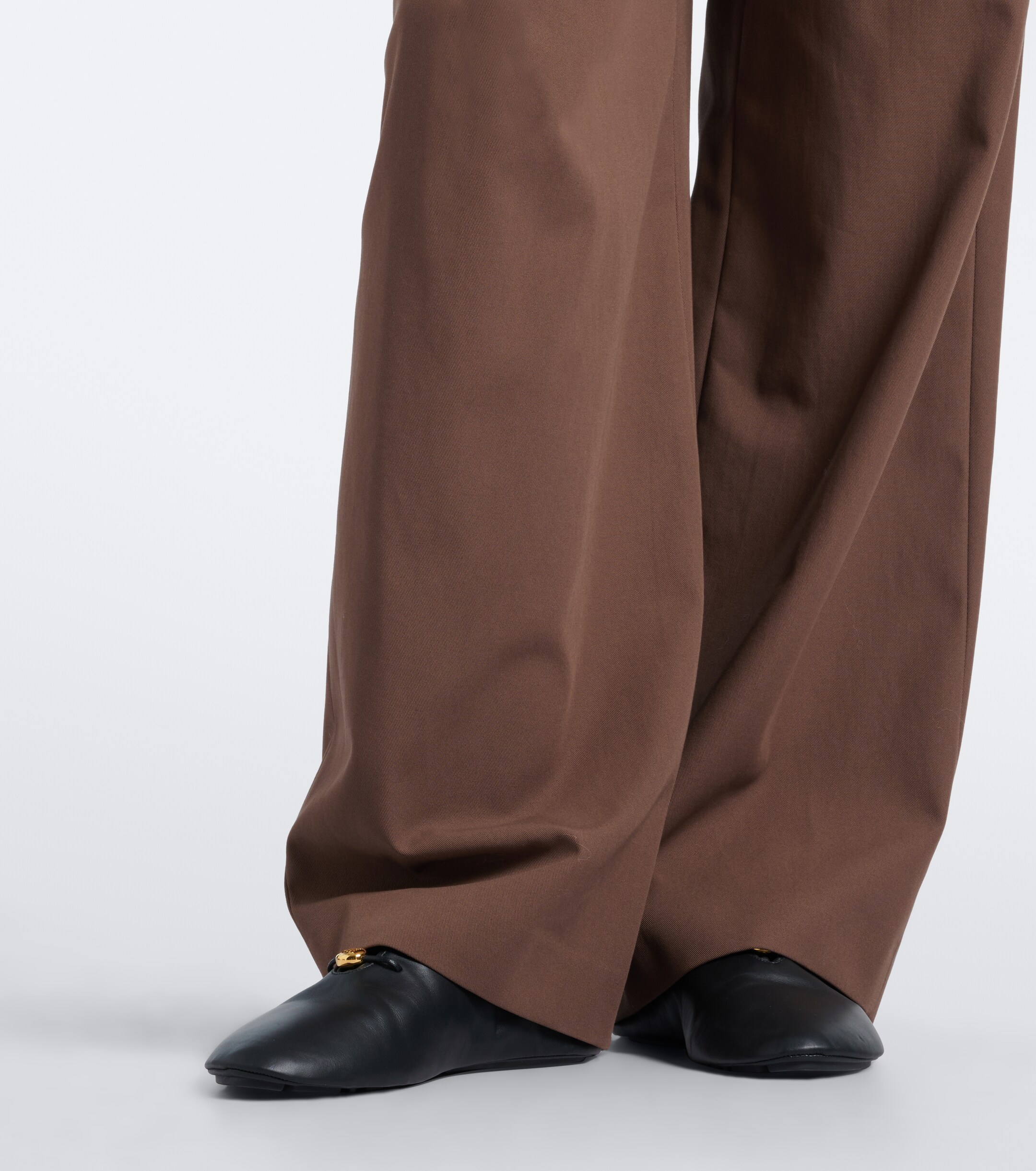 Loewe Loewe Belted draped cotton wide-leg pants