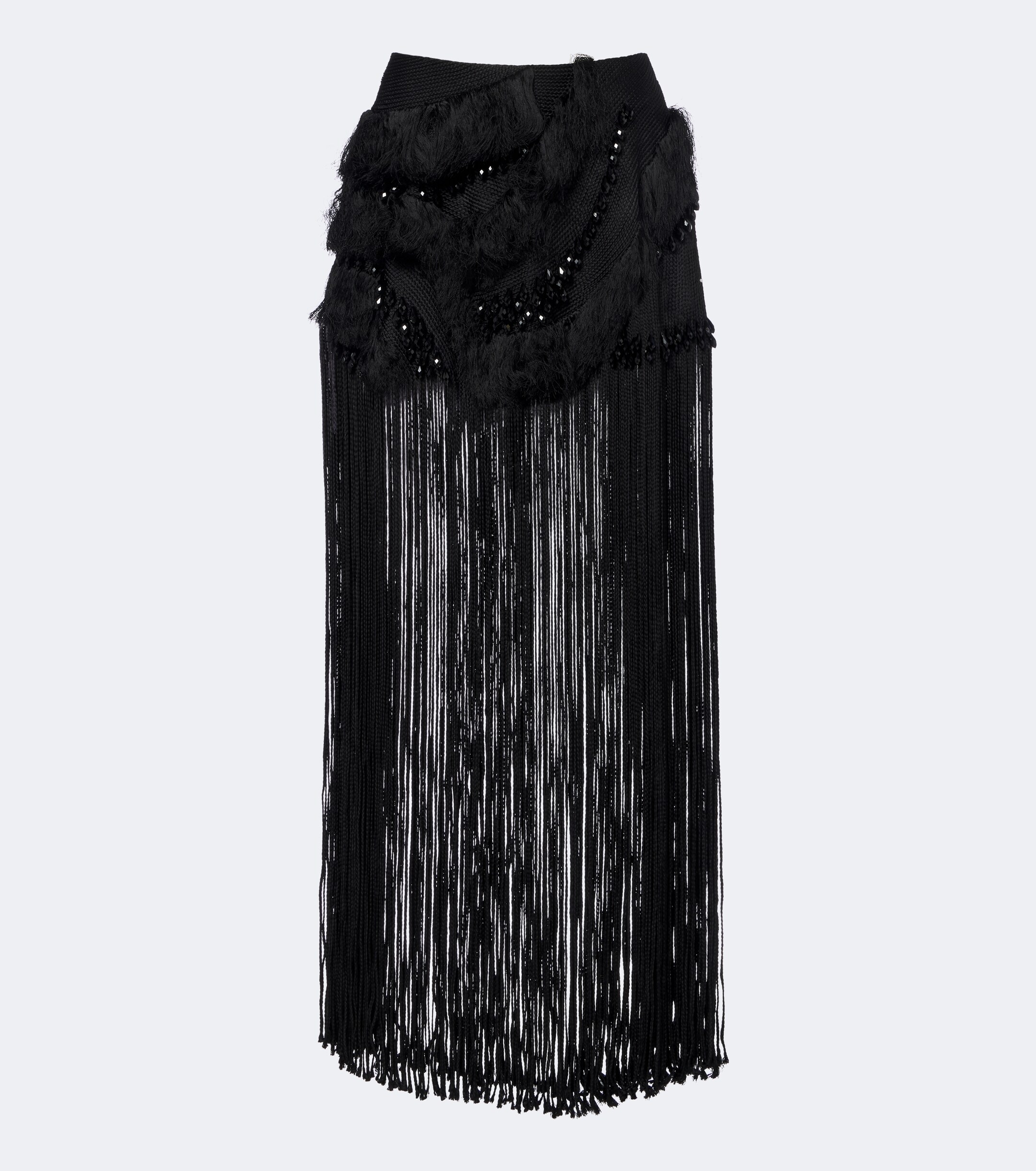 Xu Zhi Xu Zhi Braided embellished fringed miniskirt