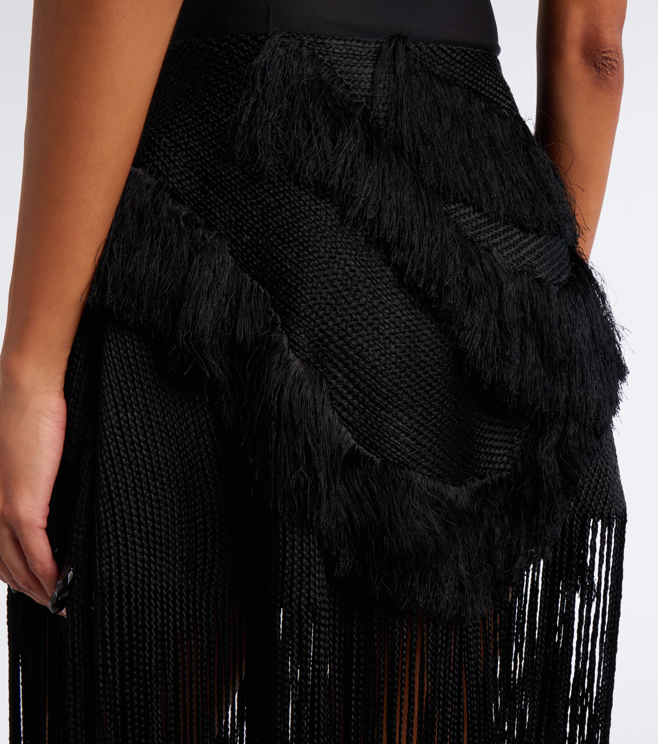 Xu Zhi Xu Zhi Braided embellished fringed miniskirt