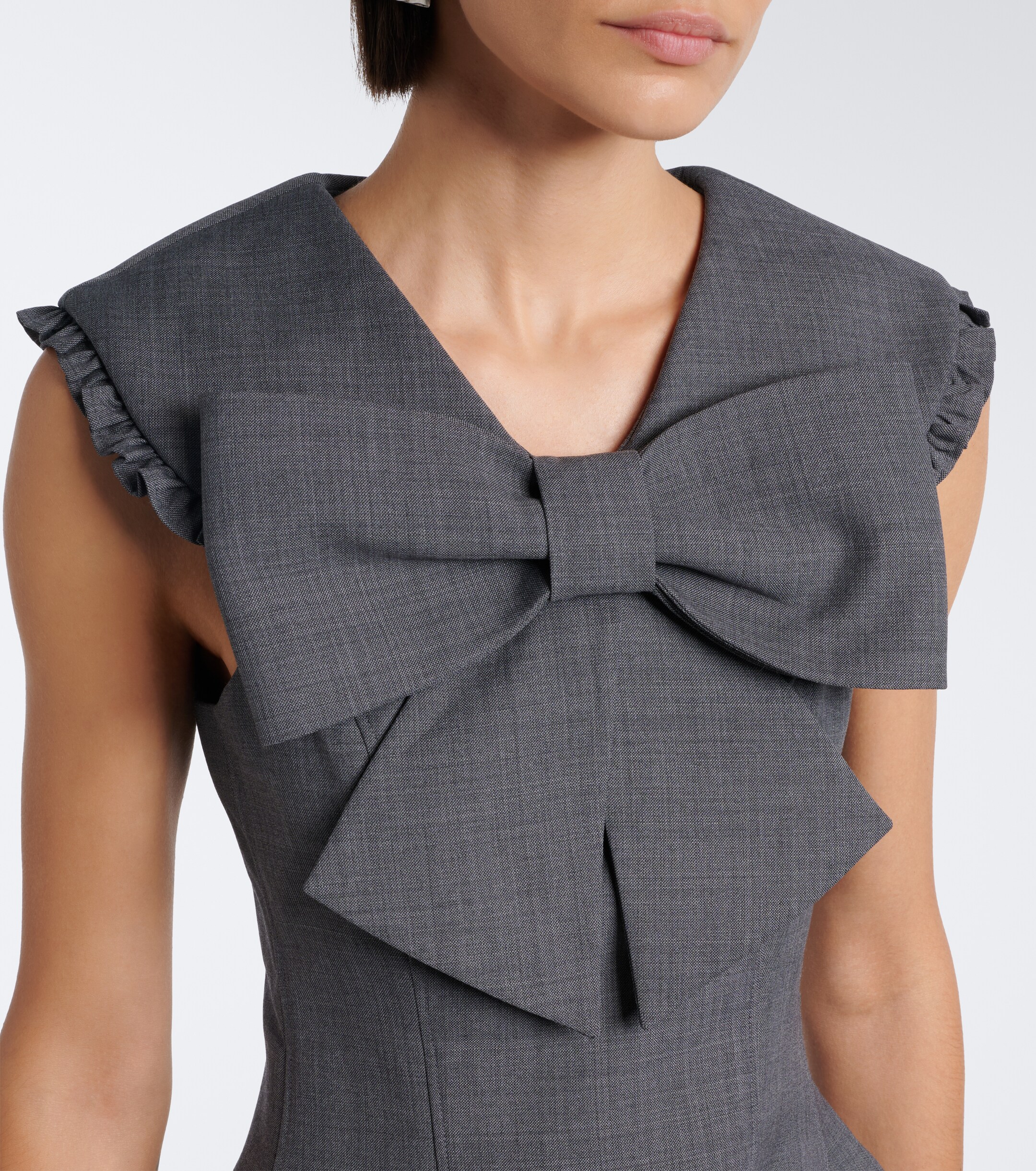 SHUSHU/TONG Shushu/Tong Bow-detail ruffled minidress