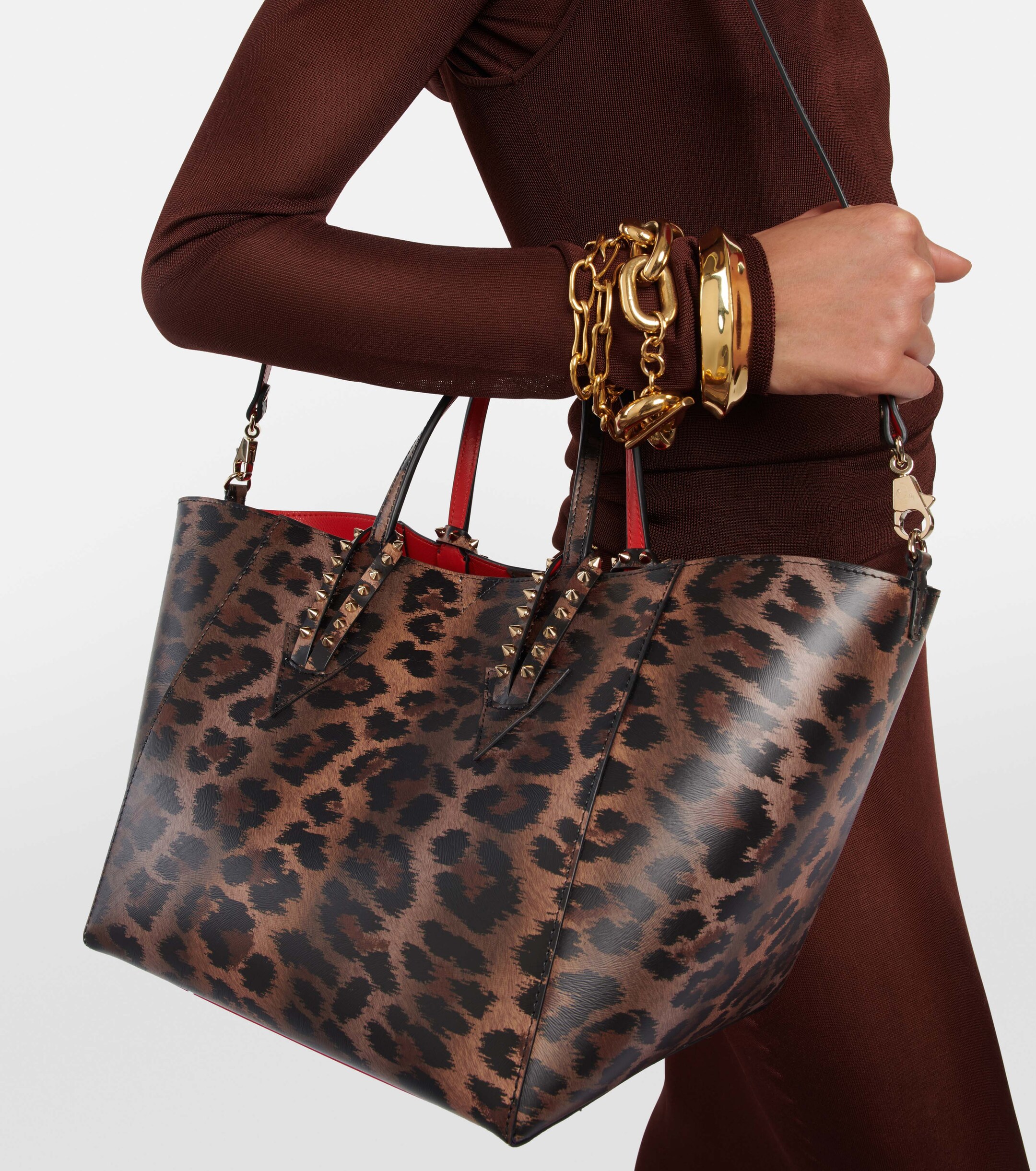CHRISTIAN LOUBOUTIN Cabachic Small leopard-print tote bag