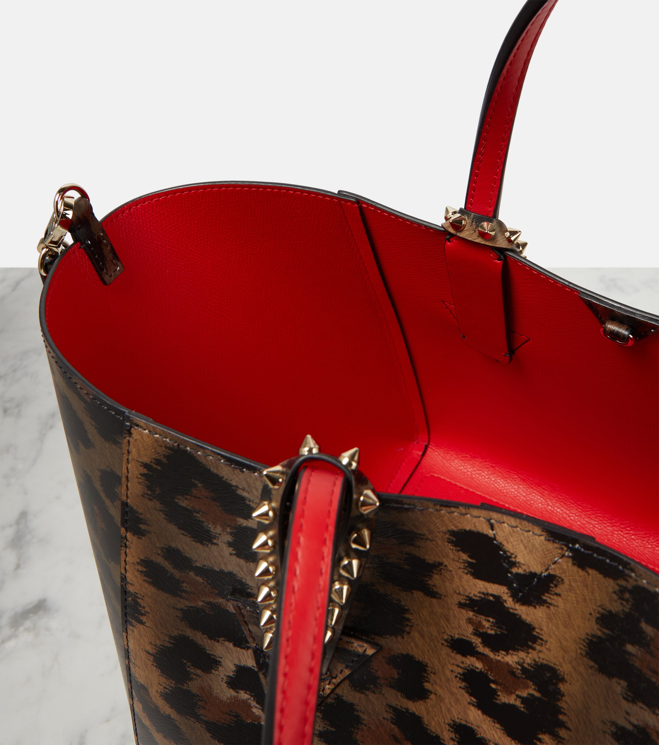 CHRISTIAN LOUBOUTIN Cabachic Small leopard-print tote bag