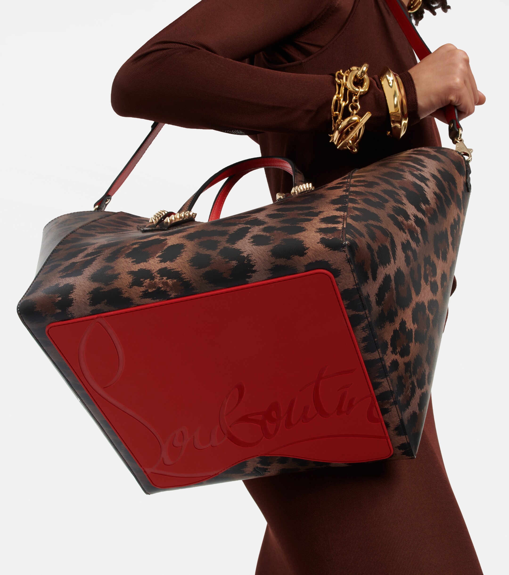 CHRISTIAN LOUBOUTIN Cabachic Small leopard-print tote bag