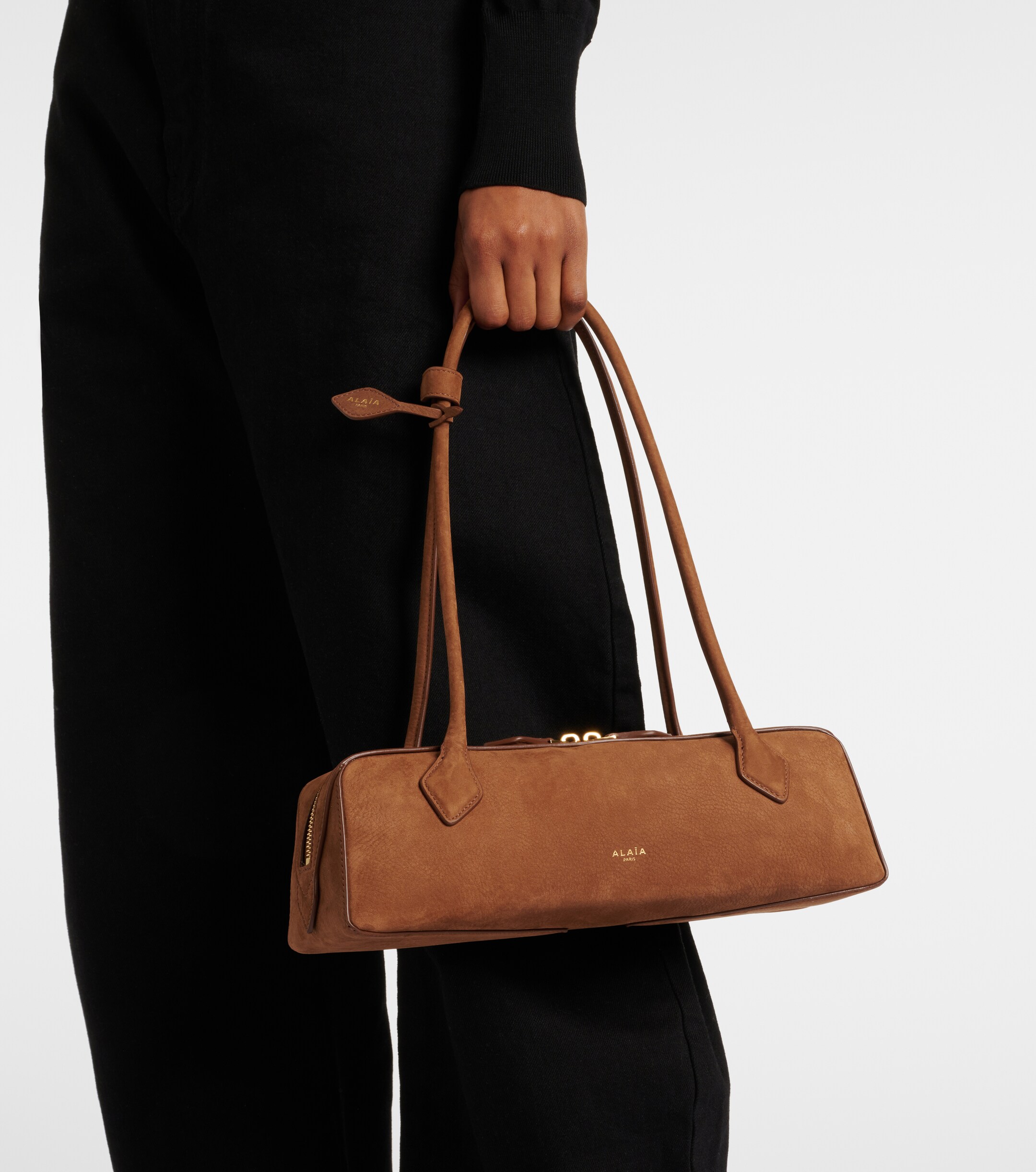 Alaïa Le Teckel Medium suede shoulder bag