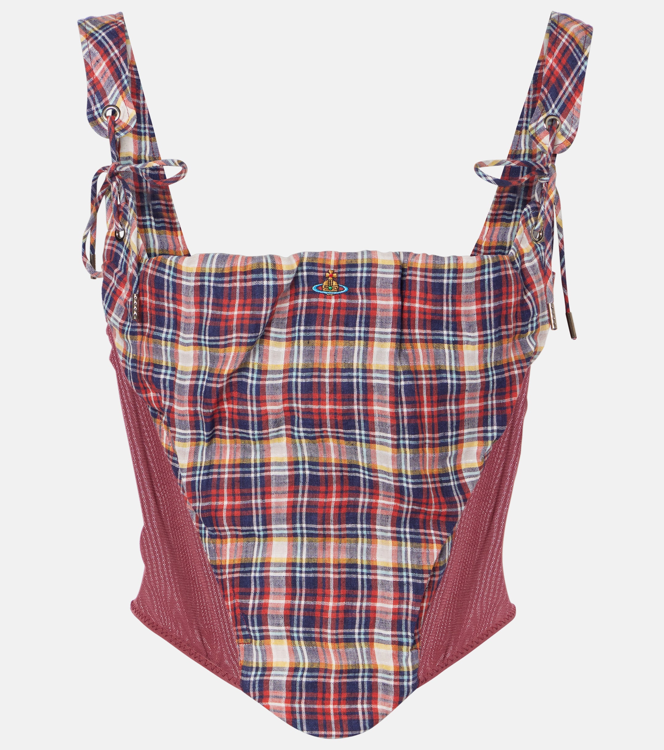 Vivienne Westwood Puppy tartan linen and cotton corset thumbnail