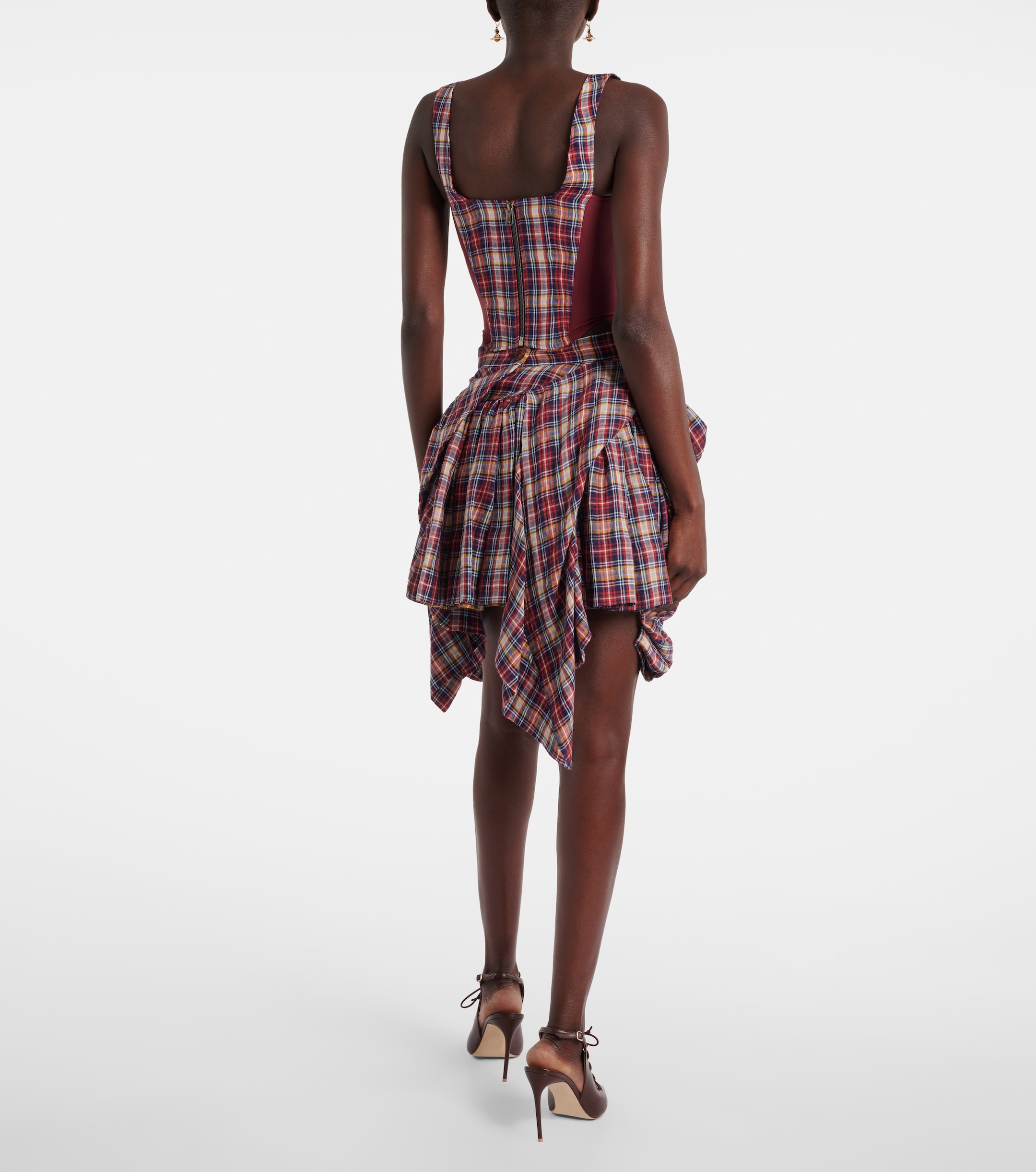 Vivienne Westwood Puppy tartan linen and cotton corset thumbnail