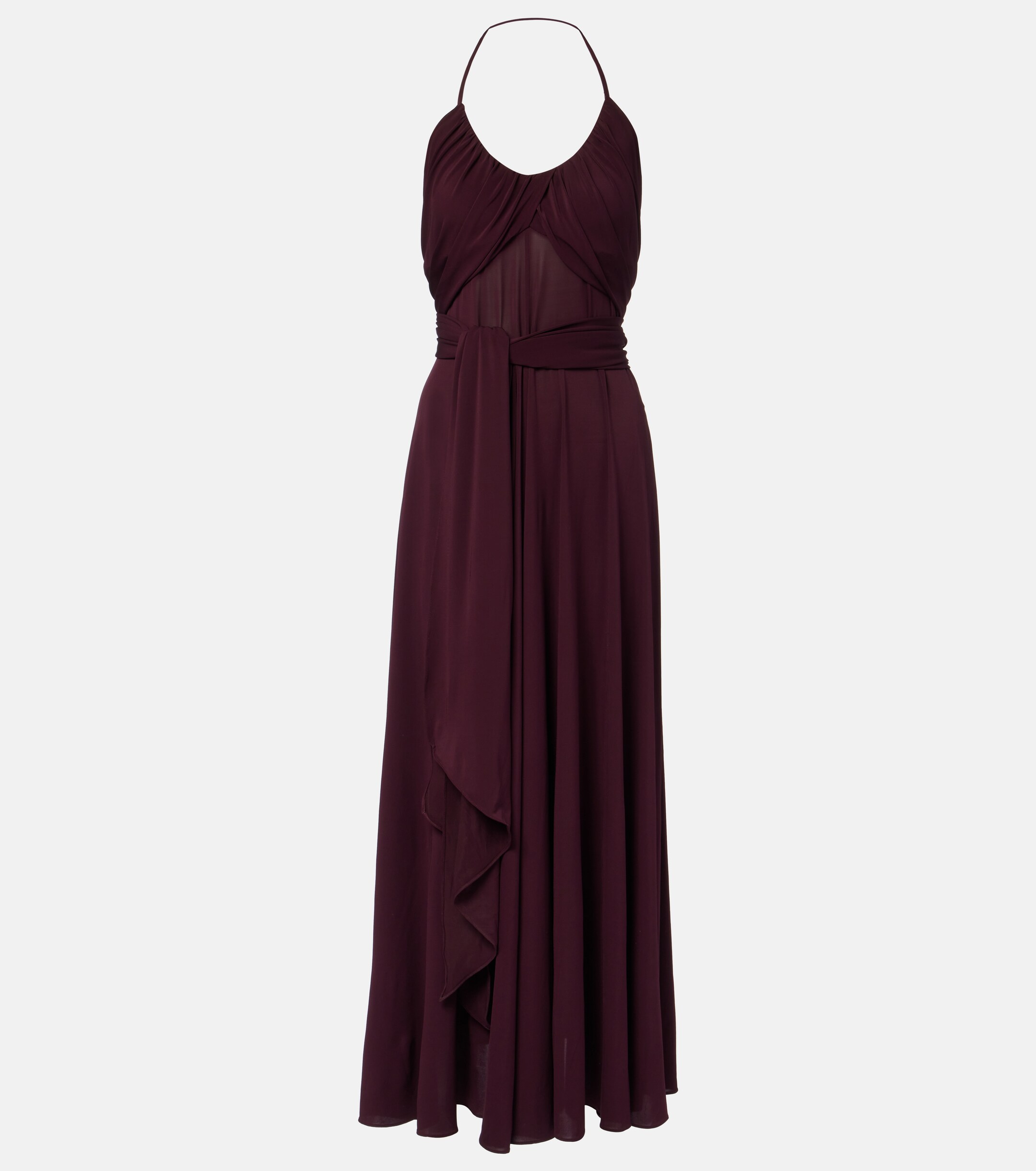 Alaïa Draped halterneck jersey maxi dress