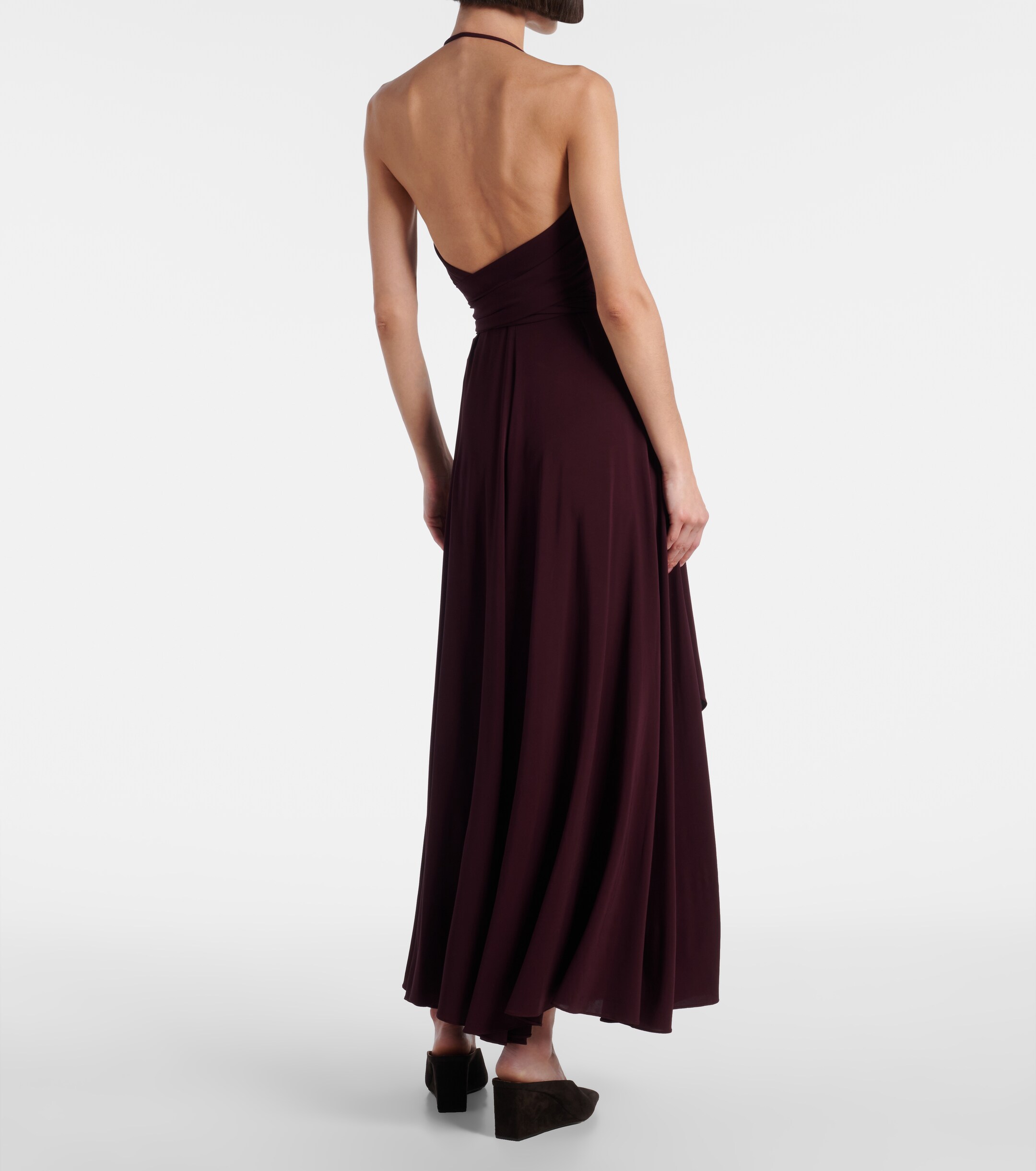 Alaïa Draped halterneck jersey maxi dress