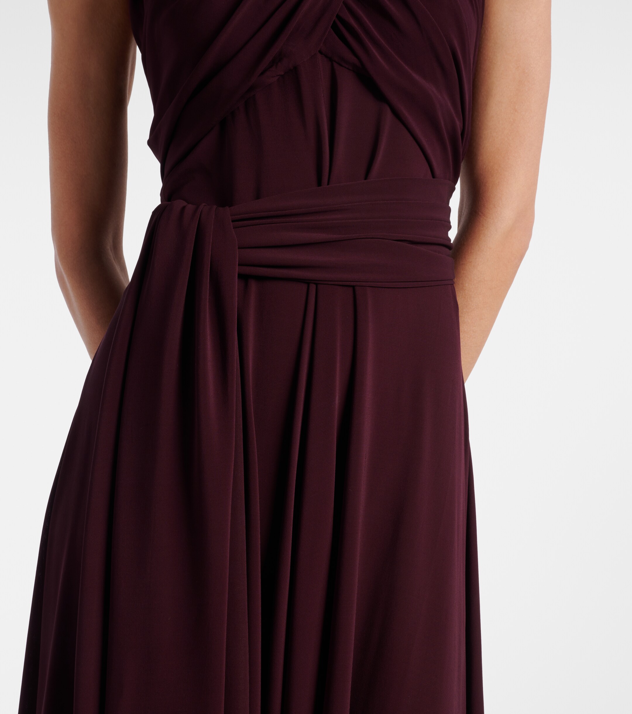 Alaïa Draped halterneck jersey maxi dress