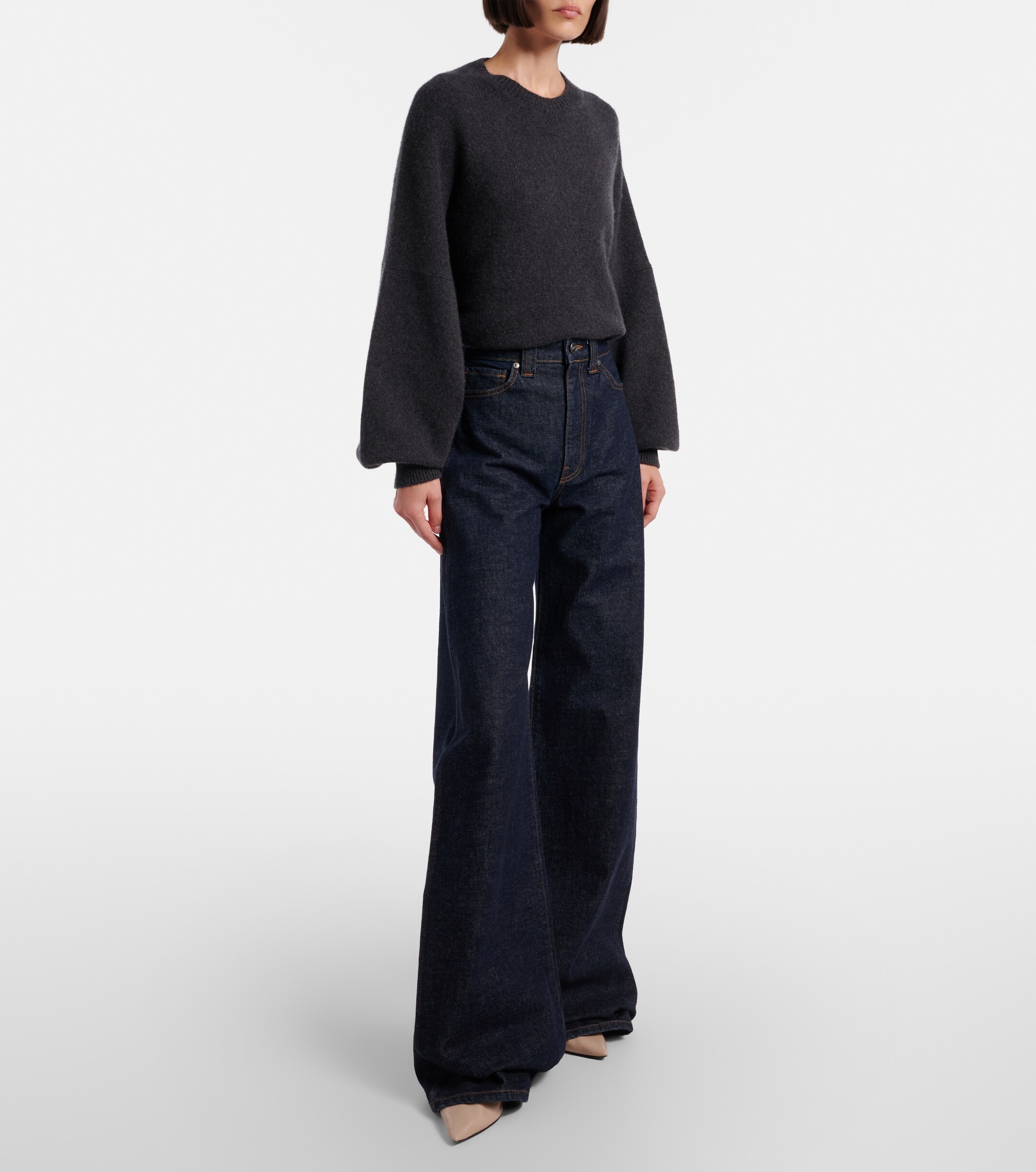 KHAITE Dane high-rise wide-leg jeans