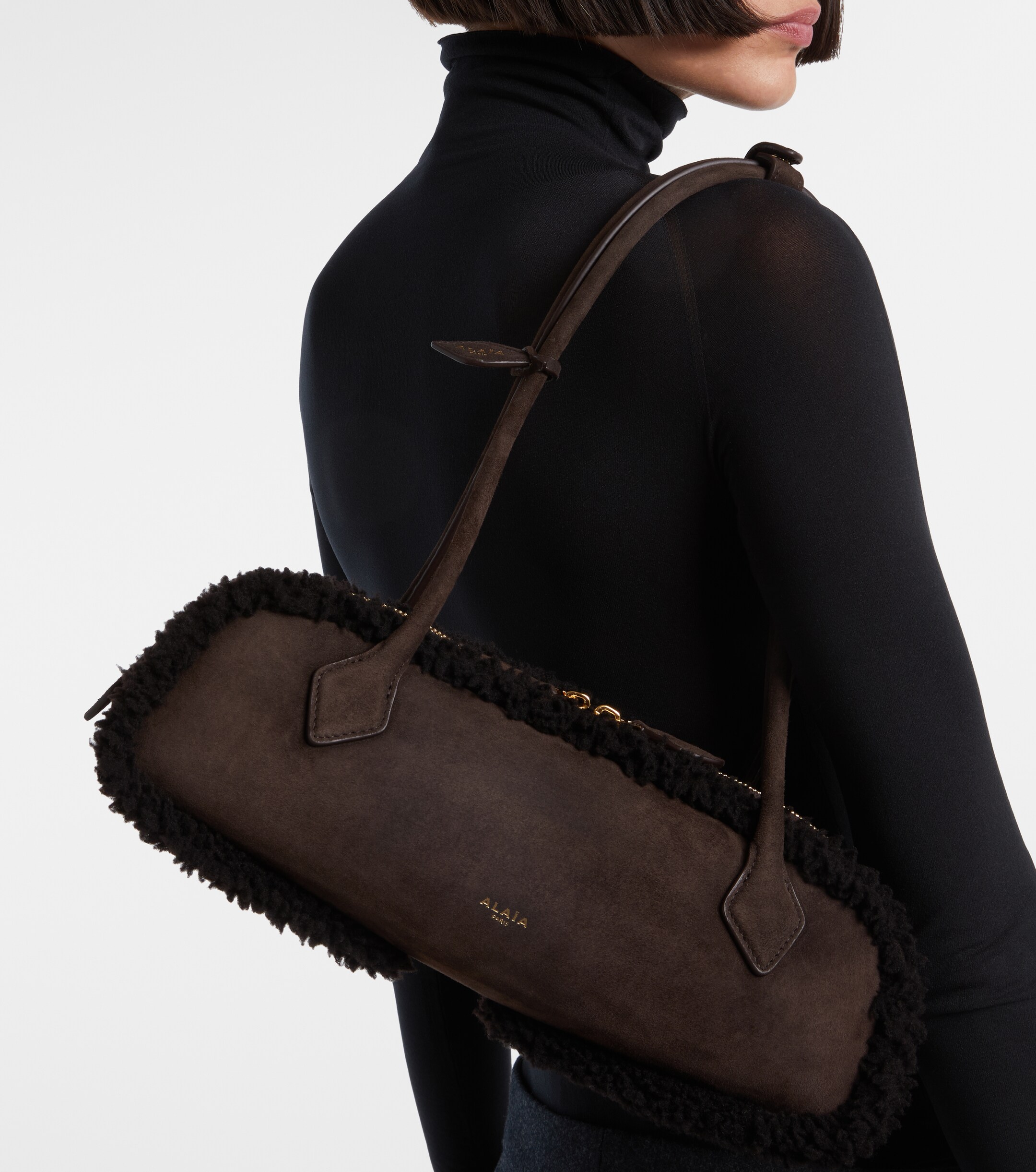 Alaïa Le Teckel Medium suede shoulder bag