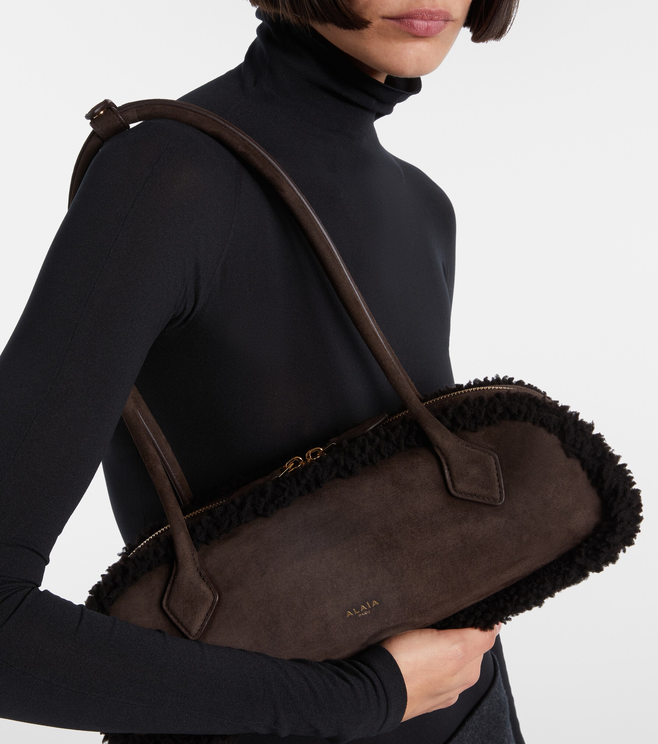 Alaïa Le Teckel Medium suede shoulder bag