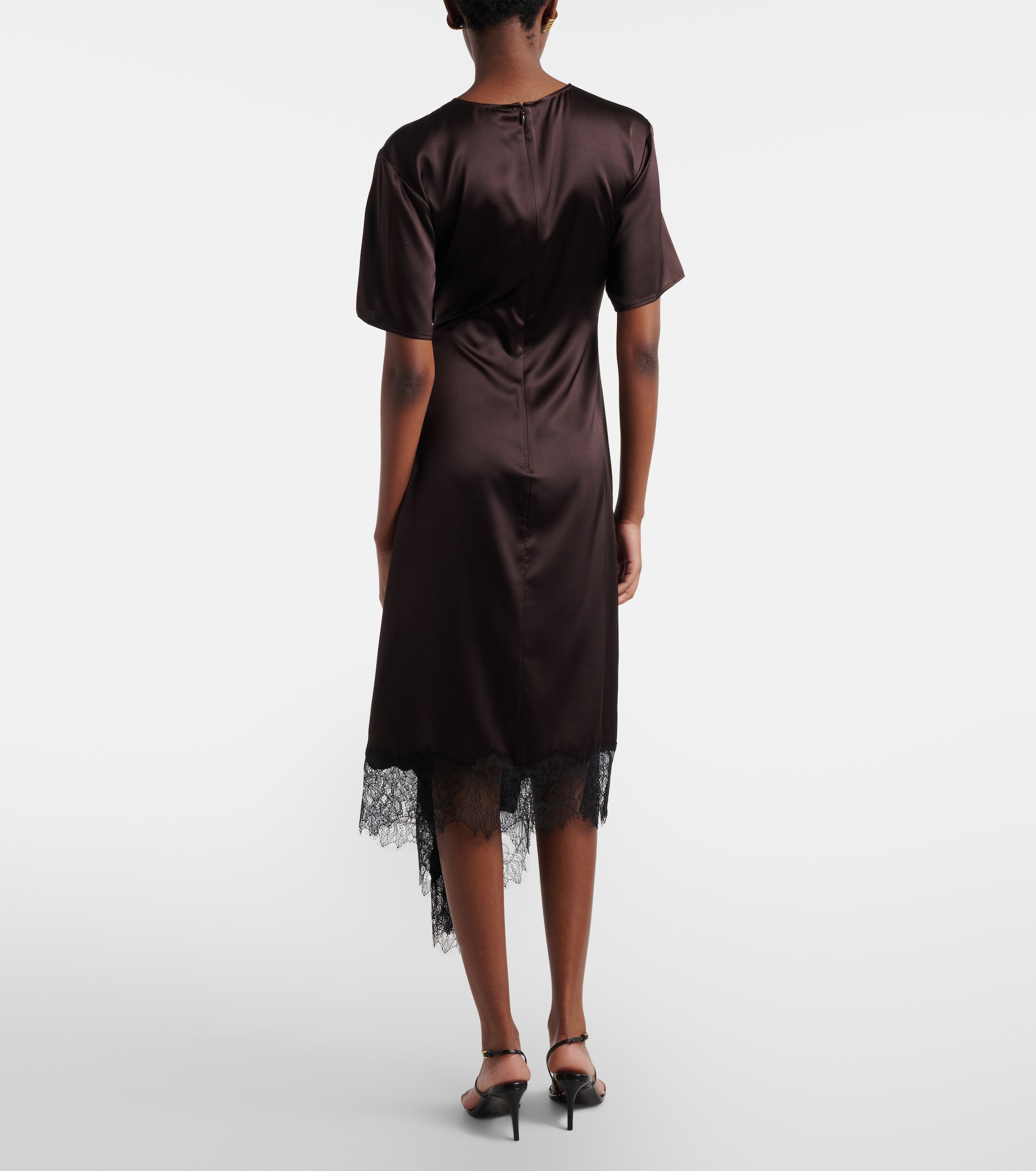 Staud - Sonoma lace-trimmed silk-blend midi dress | Plush