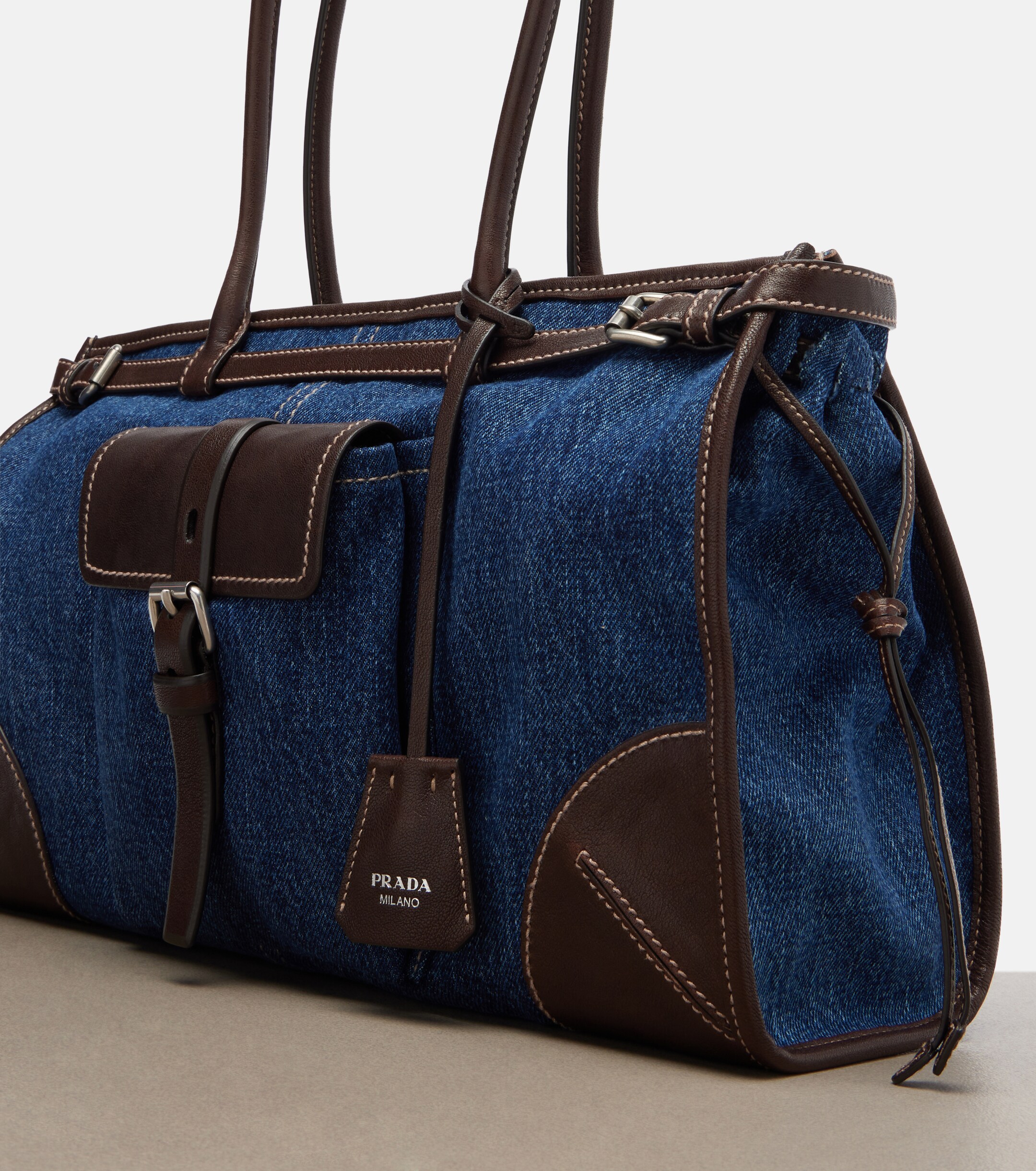 Prada Prada Bonnie Large denim shoulder bag