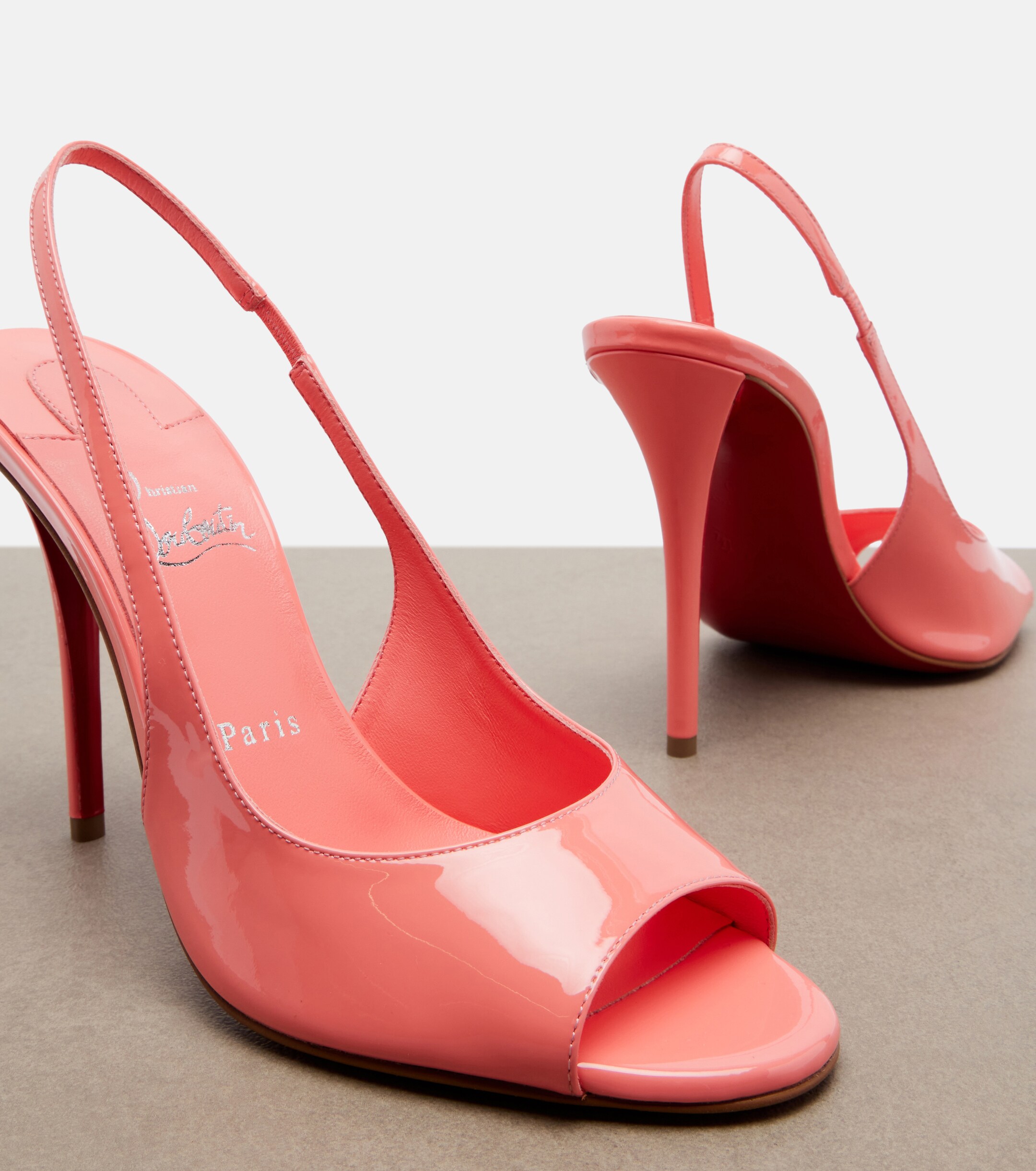 CHRISTIAN LOUBOUTIN Christian Louboutin Miss Z patent leather slingback sandals