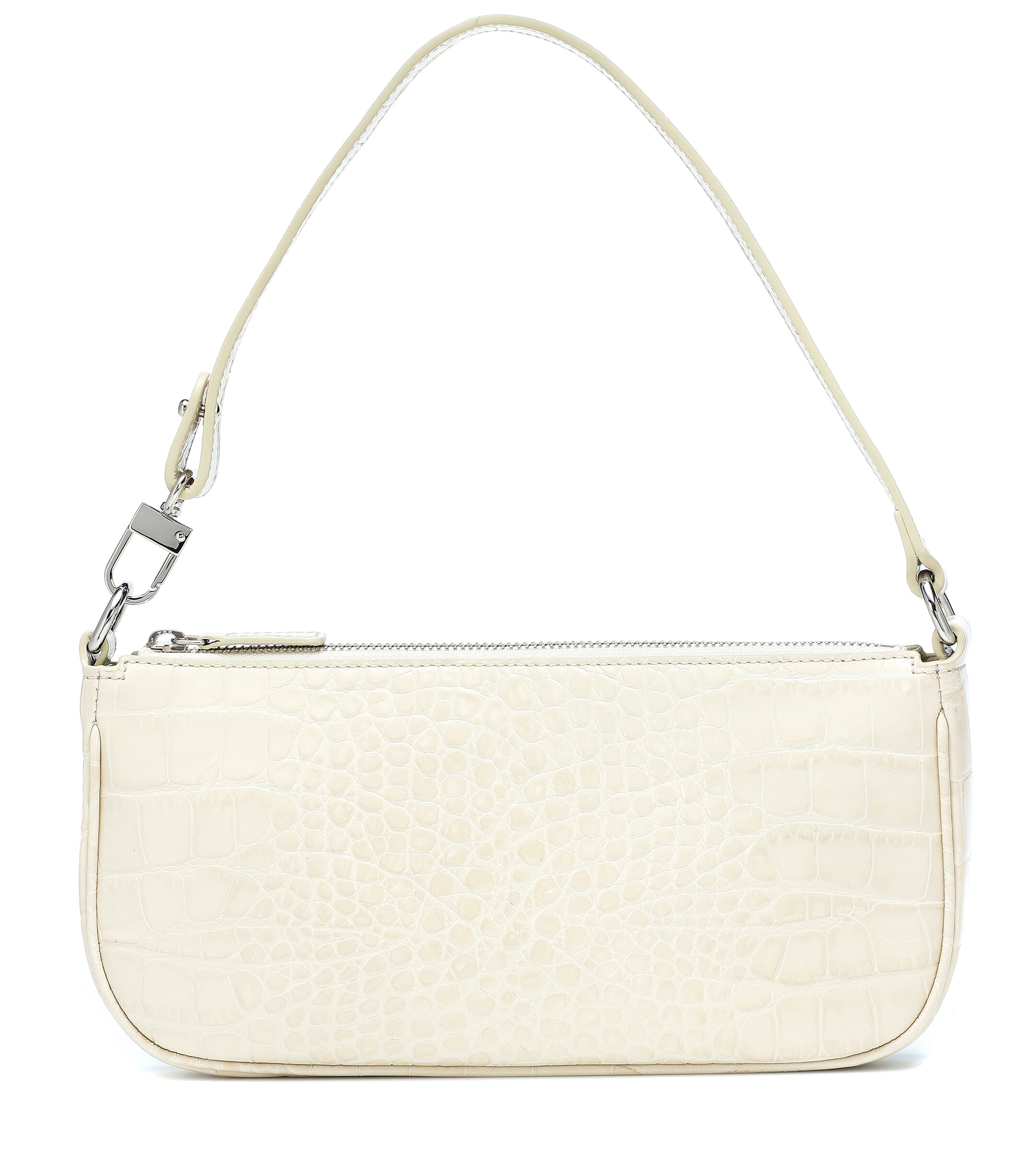 BY FAR Rachel croc-effect leather shoulder bag