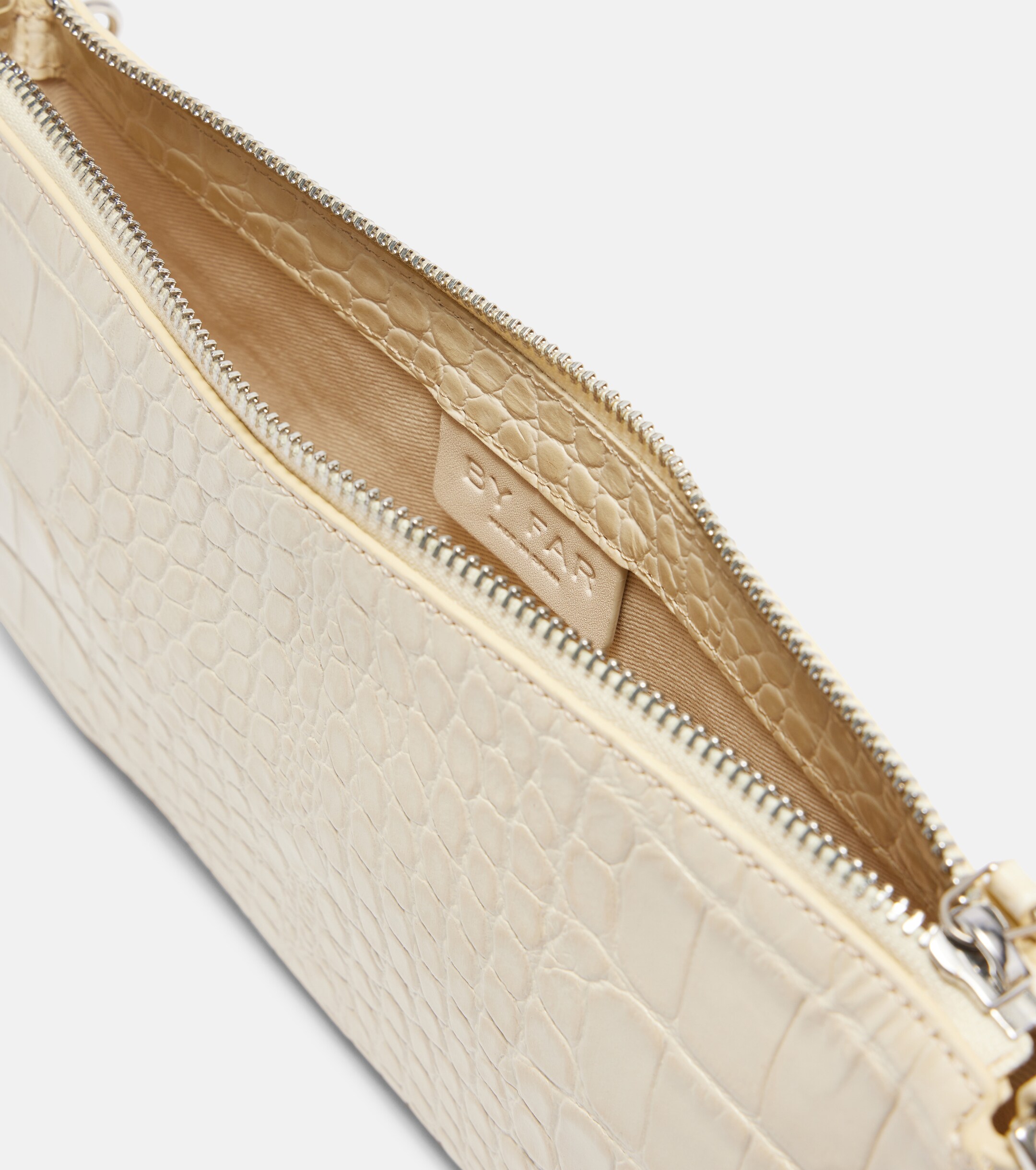 BY FAR Rachel croc-effect leather shoulder bag