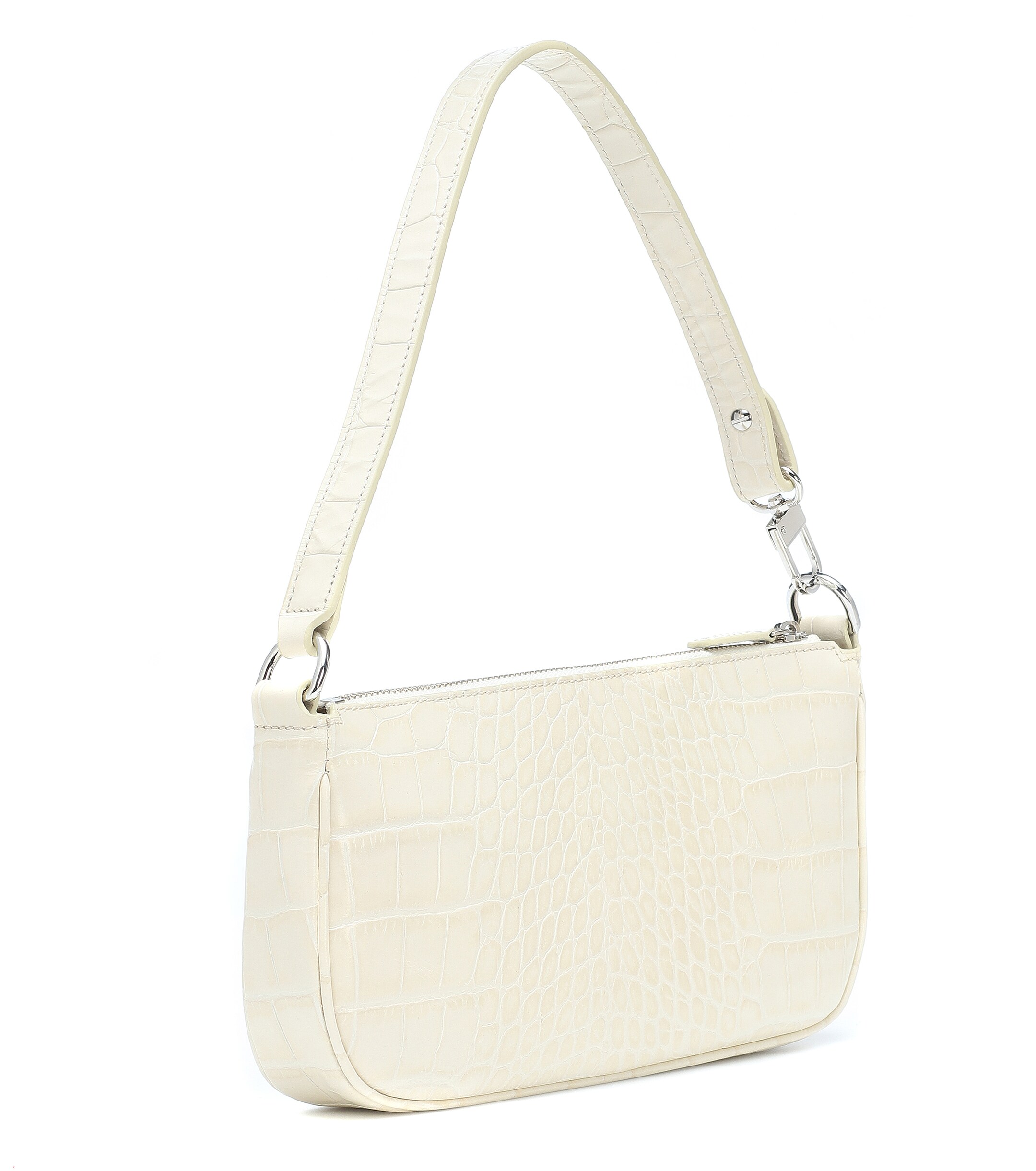 BY FAR Rachel croc-effect leather shoulder bag