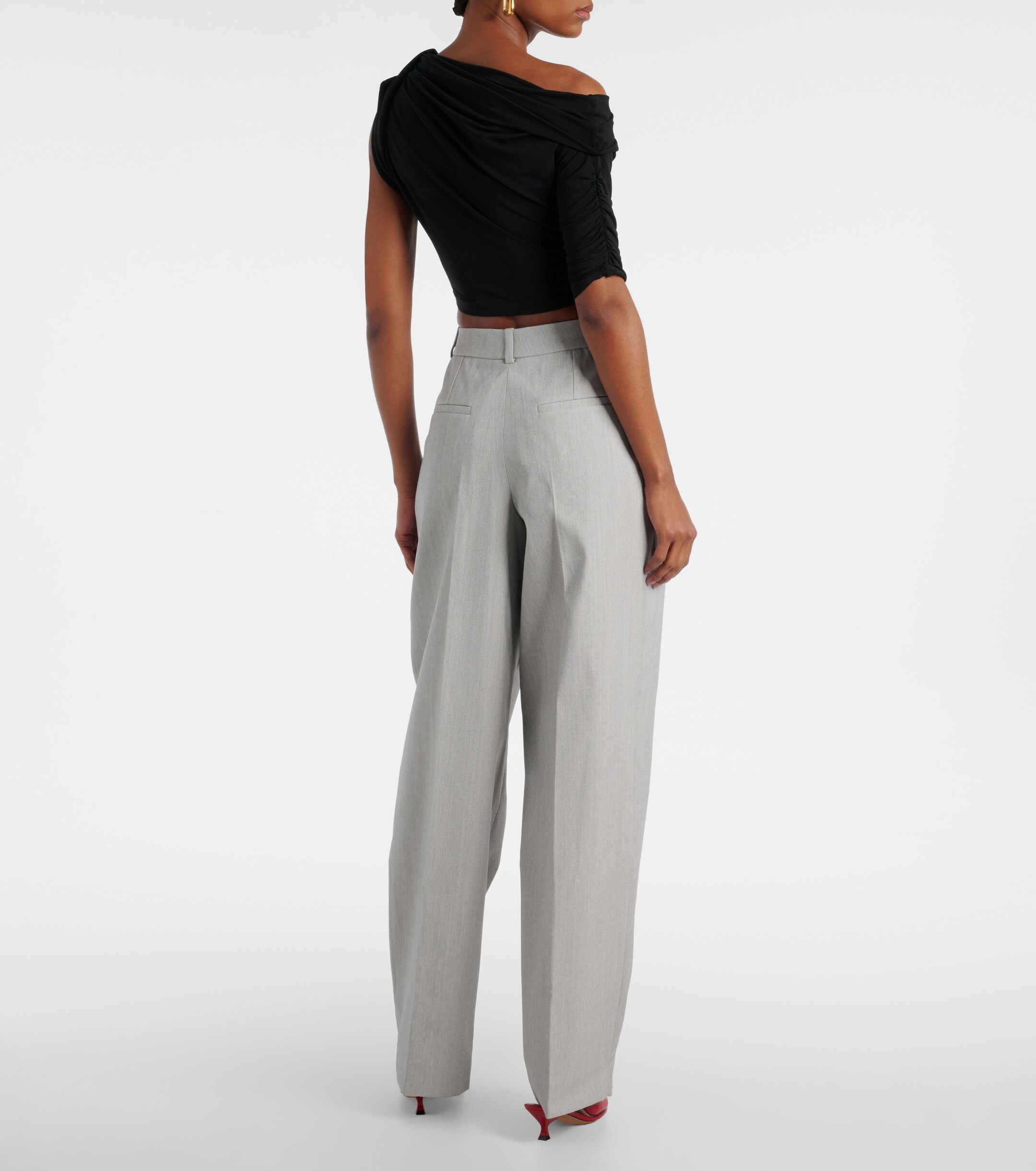 Jacquemus Curzio mid-rise jersey wide-leg pants