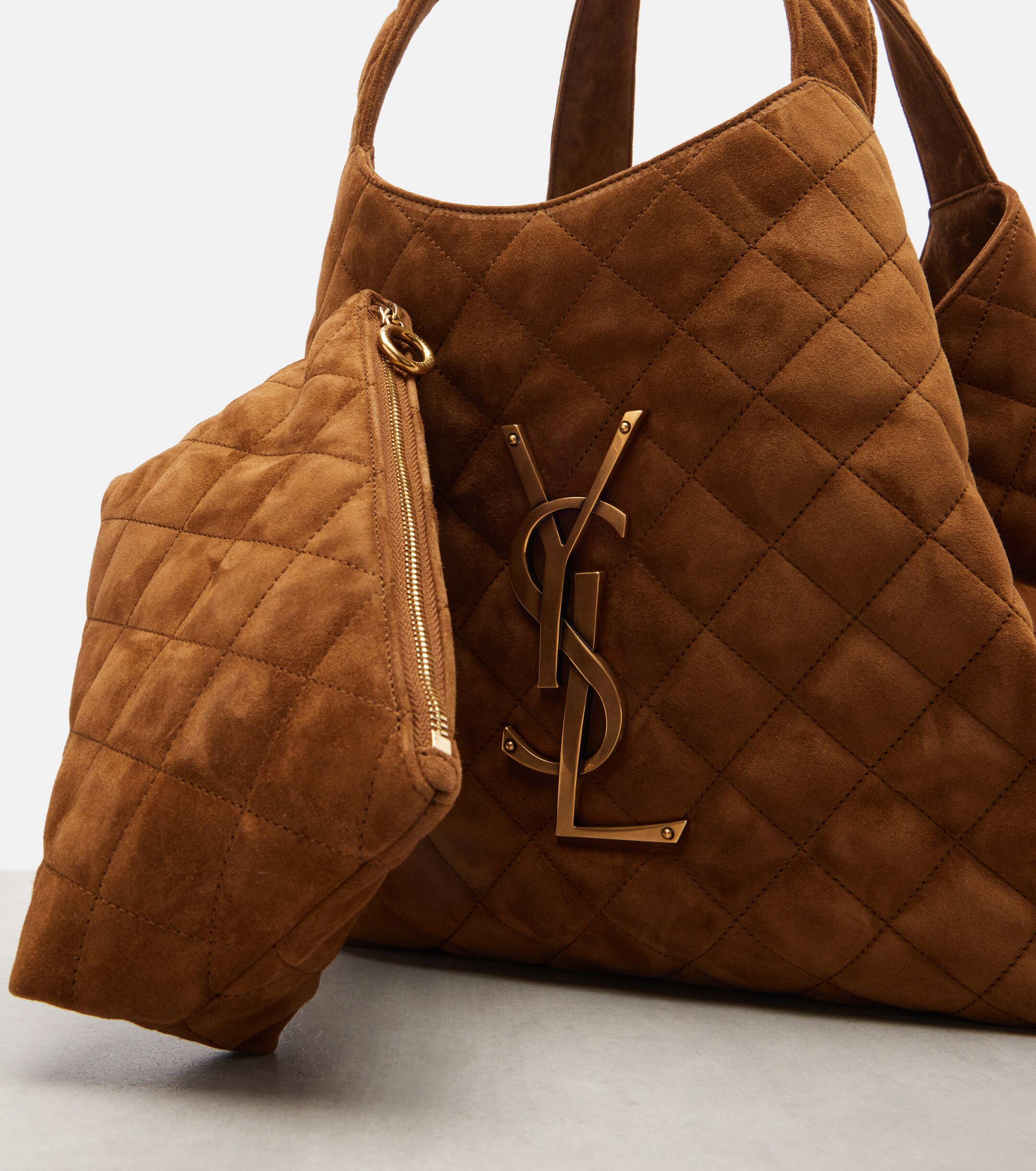 Saint Laurent Icare Medium quilted suede shopper