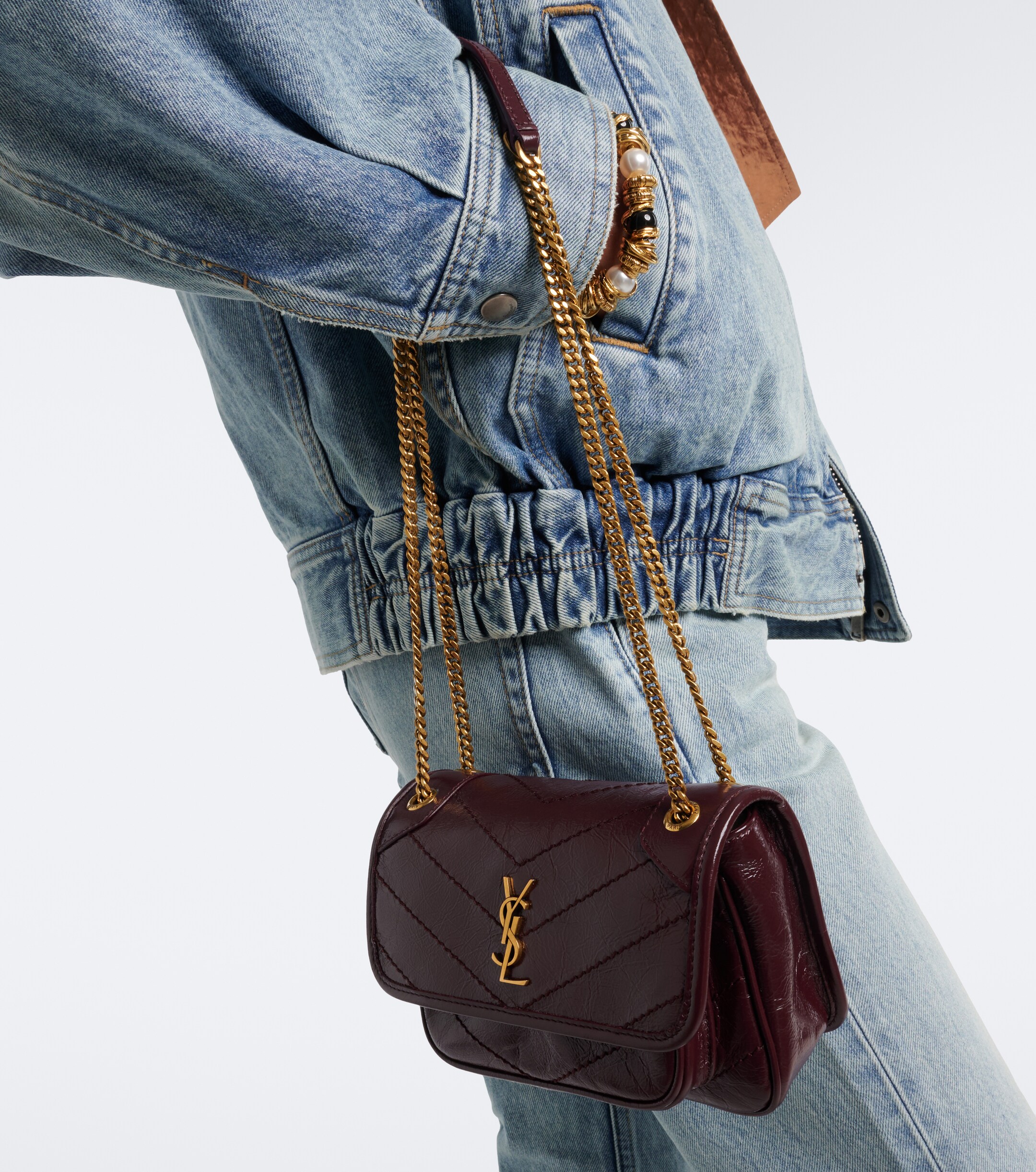 Saint Laurent Niki Cassandre Mini leather shoulder bag