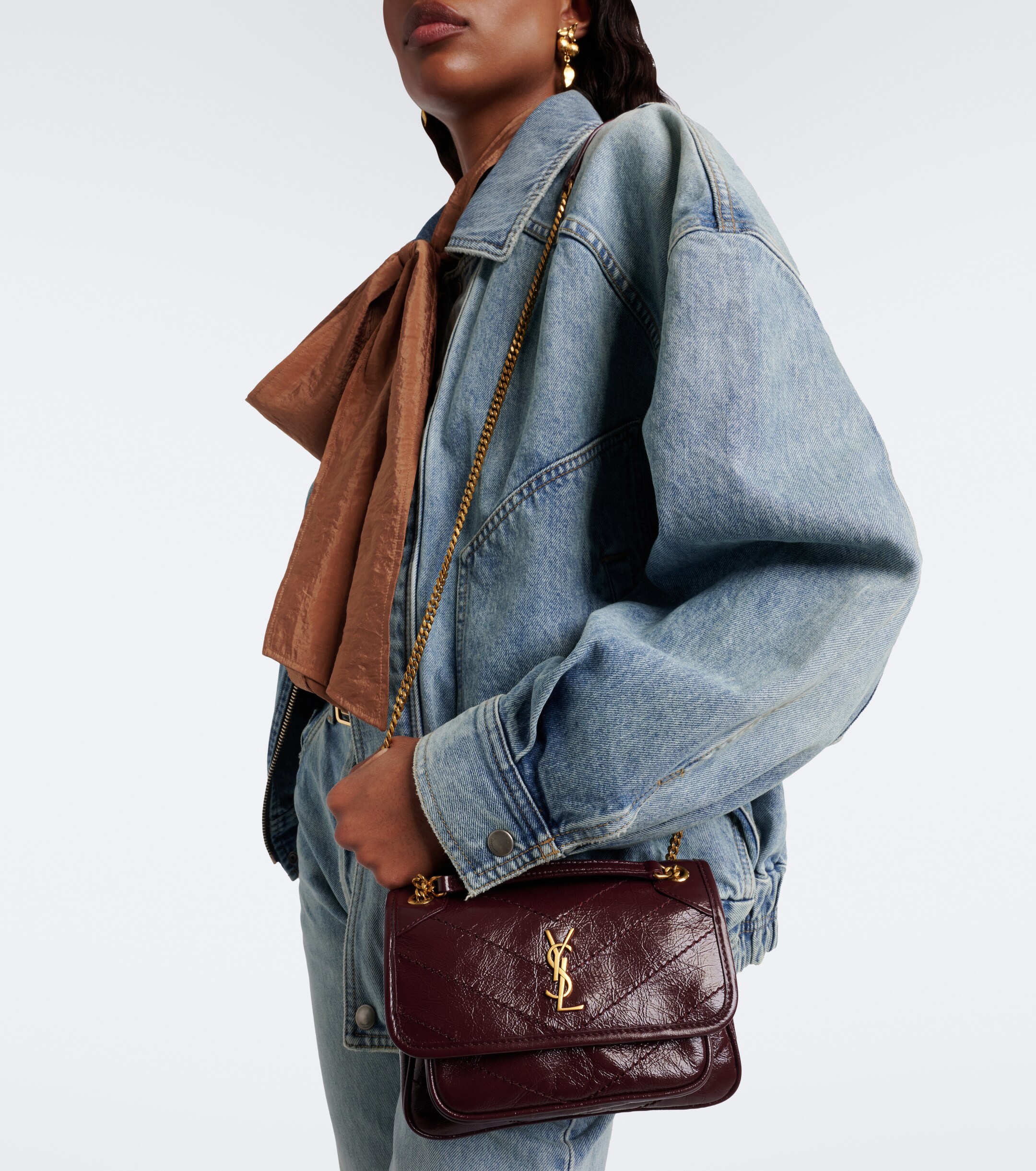Saint Laurent Niki Cassandre Mini leather shoulder bag