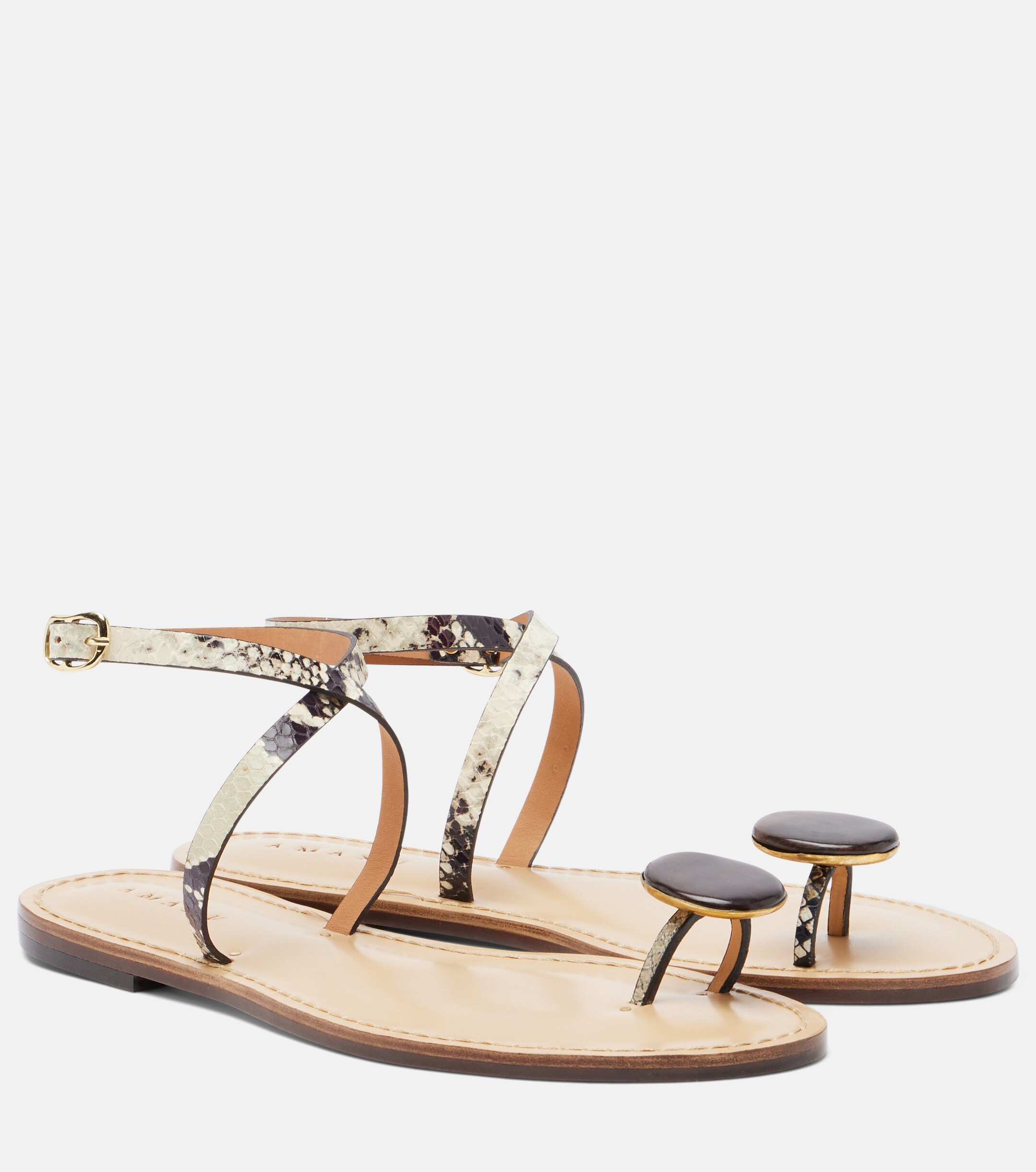 AMANU Amanu Kigali snake-effect leather sandals