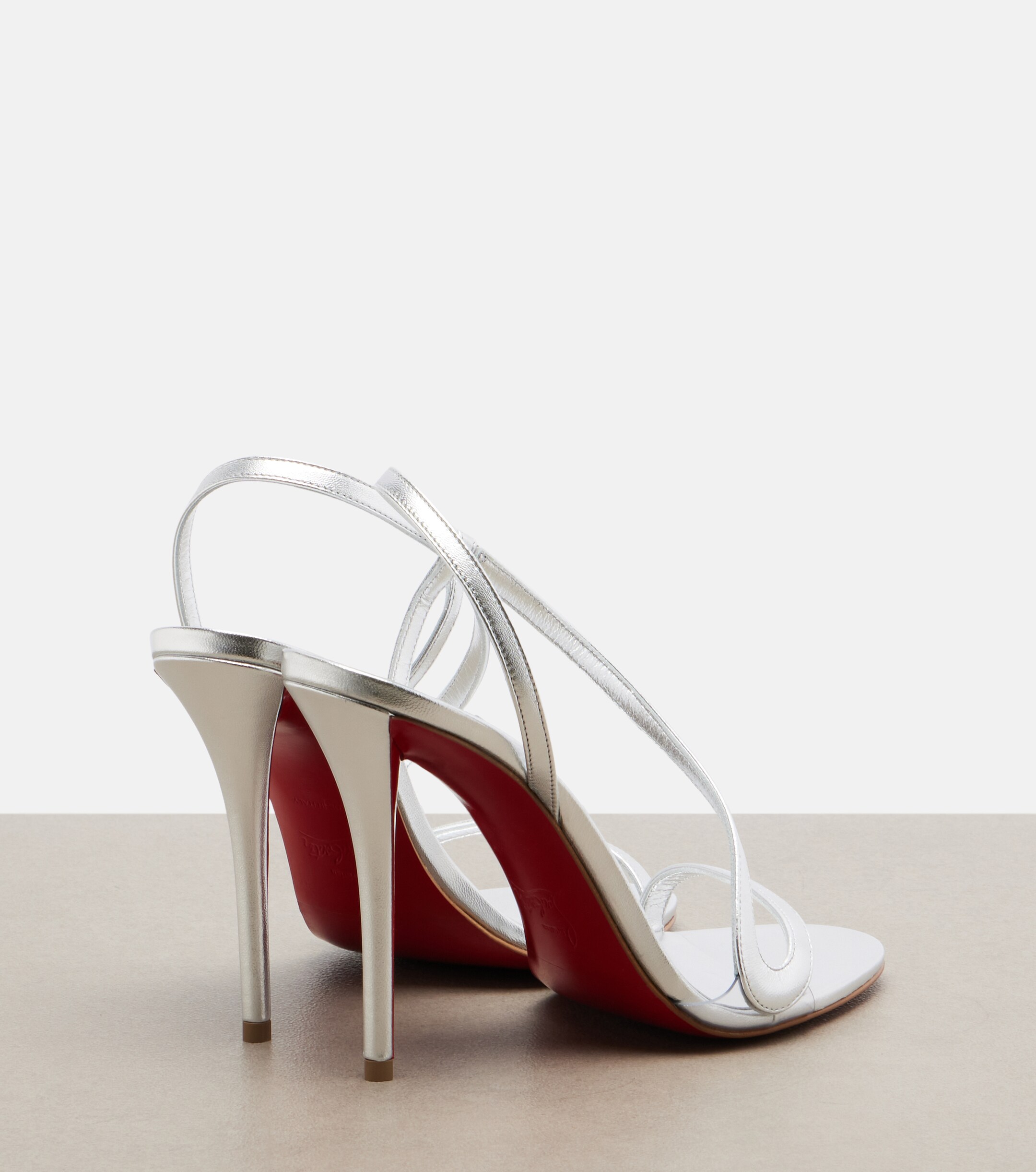CHRISTIAN LOUBOUTIN Christian Louboutin Miss Z metallic leather slingback sandals