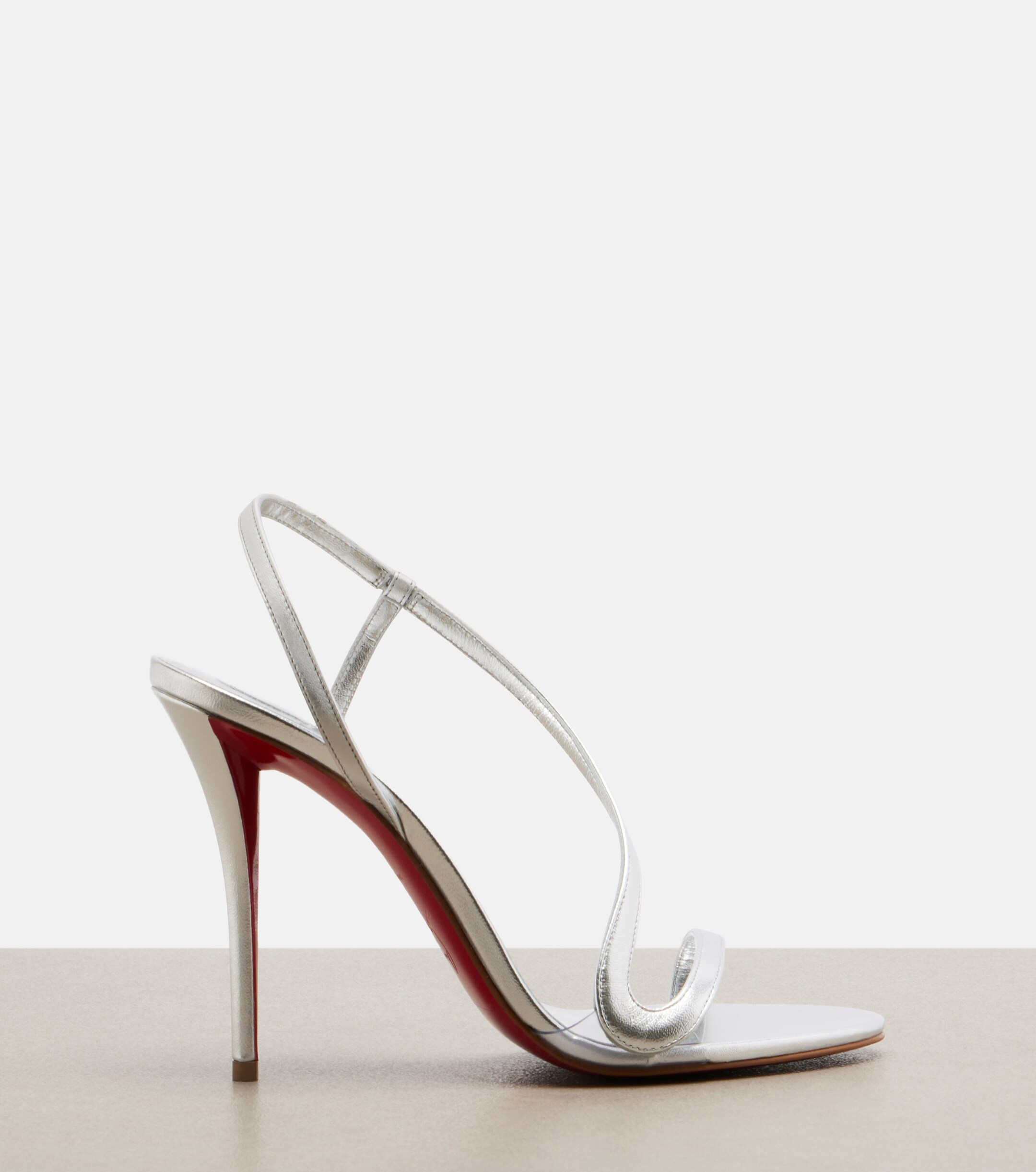 CHRISTIAN LOUBOUTIN Christian Louboutin Miss Z metallic leather slingback sandals